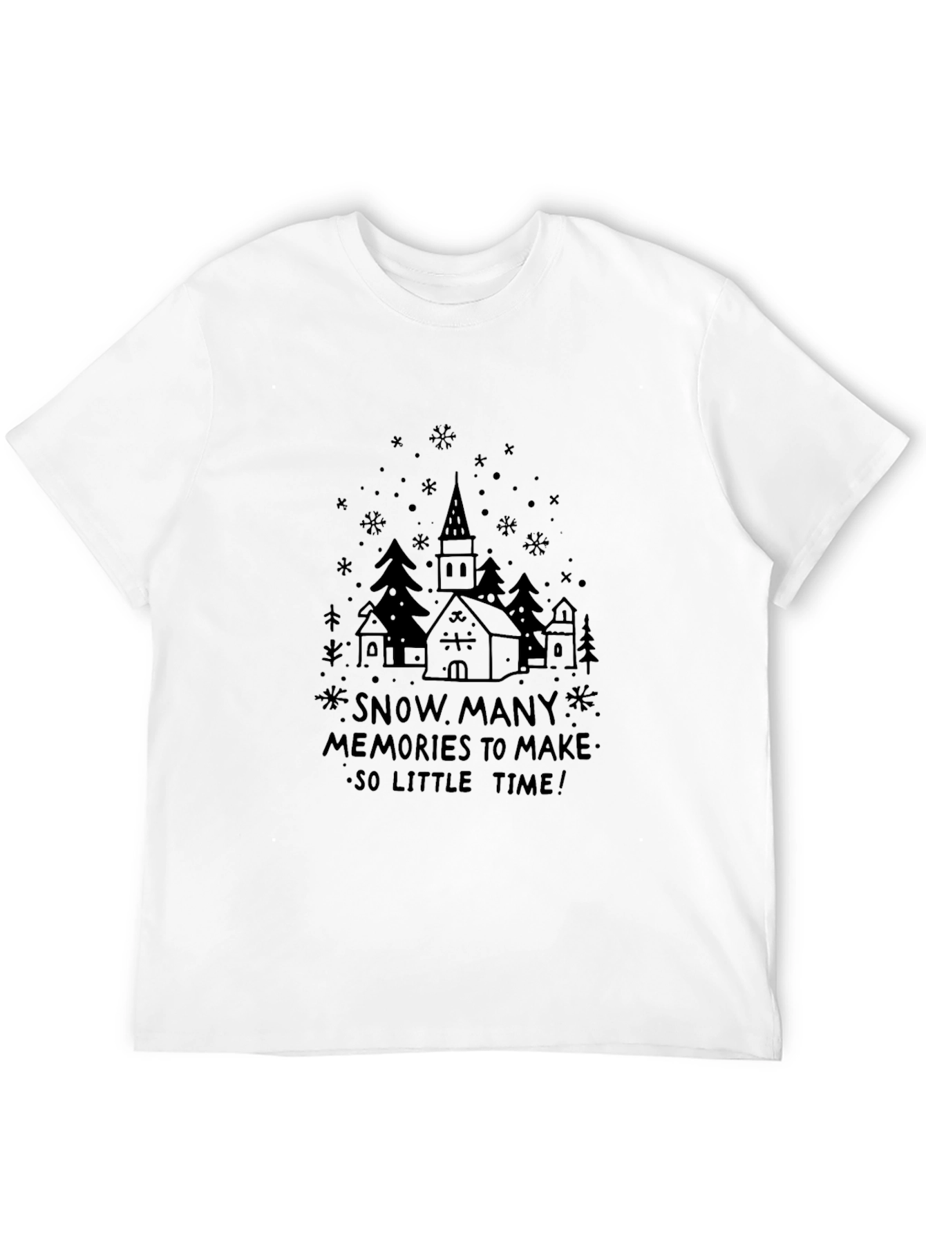 Black Snowy Memories Graphic T-Shirt view 12