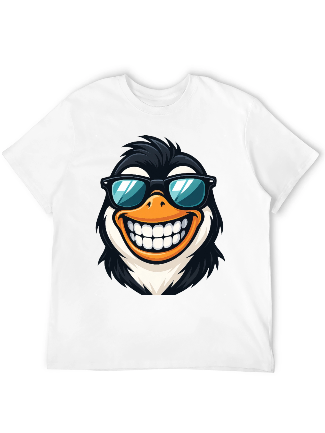 Black Cool Penguin Graphic Tee - Black Cotton T-Shirt view 12