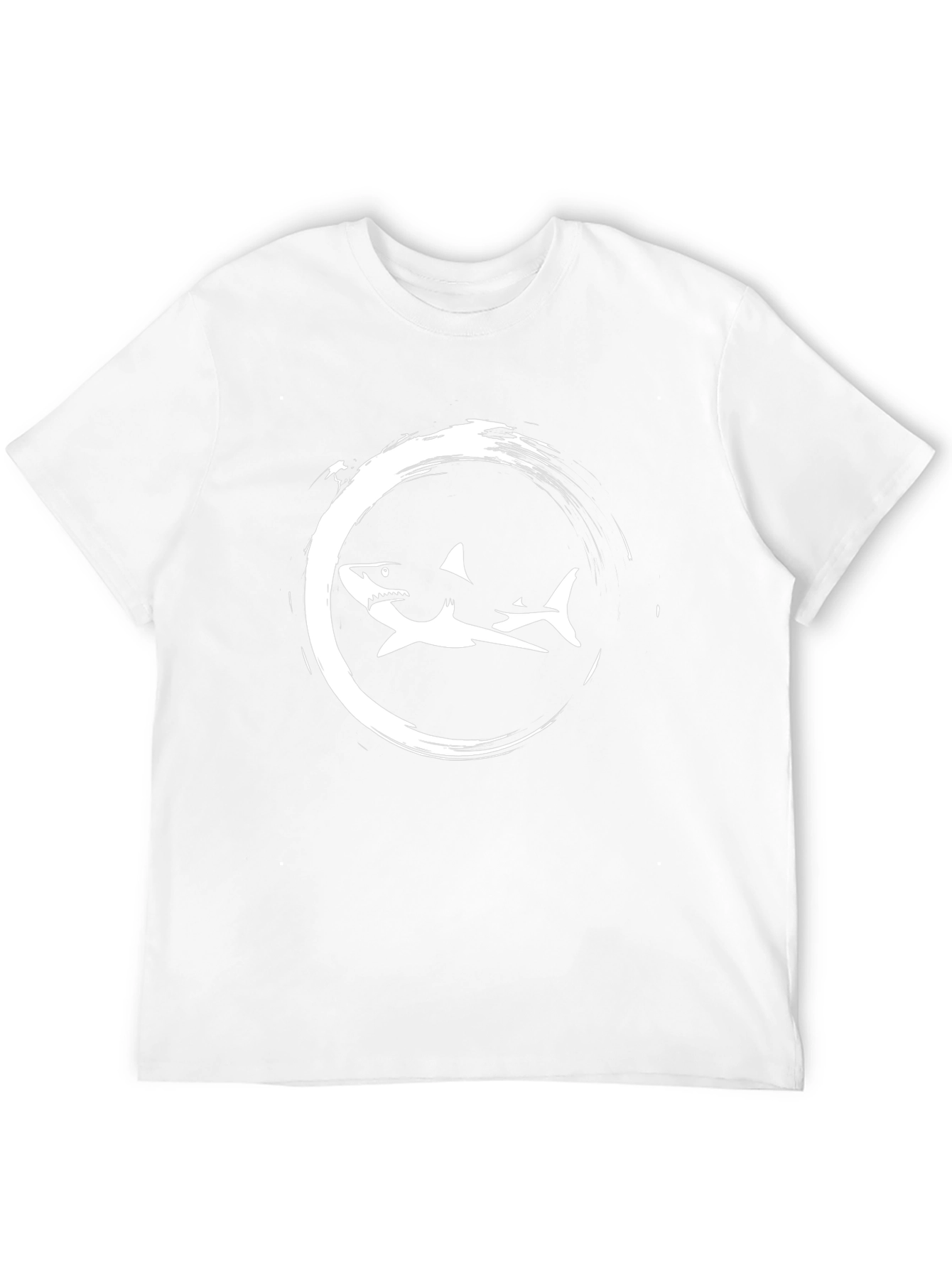 Black Shark Circle Graphic Print Black T-Shirt view 12