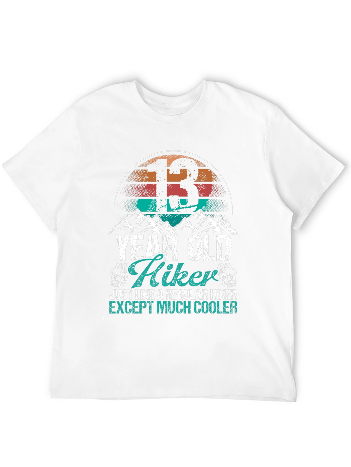 Black 13 Year Old Hiker Graphic T-Shirt - Cool Hiking Tee view 12