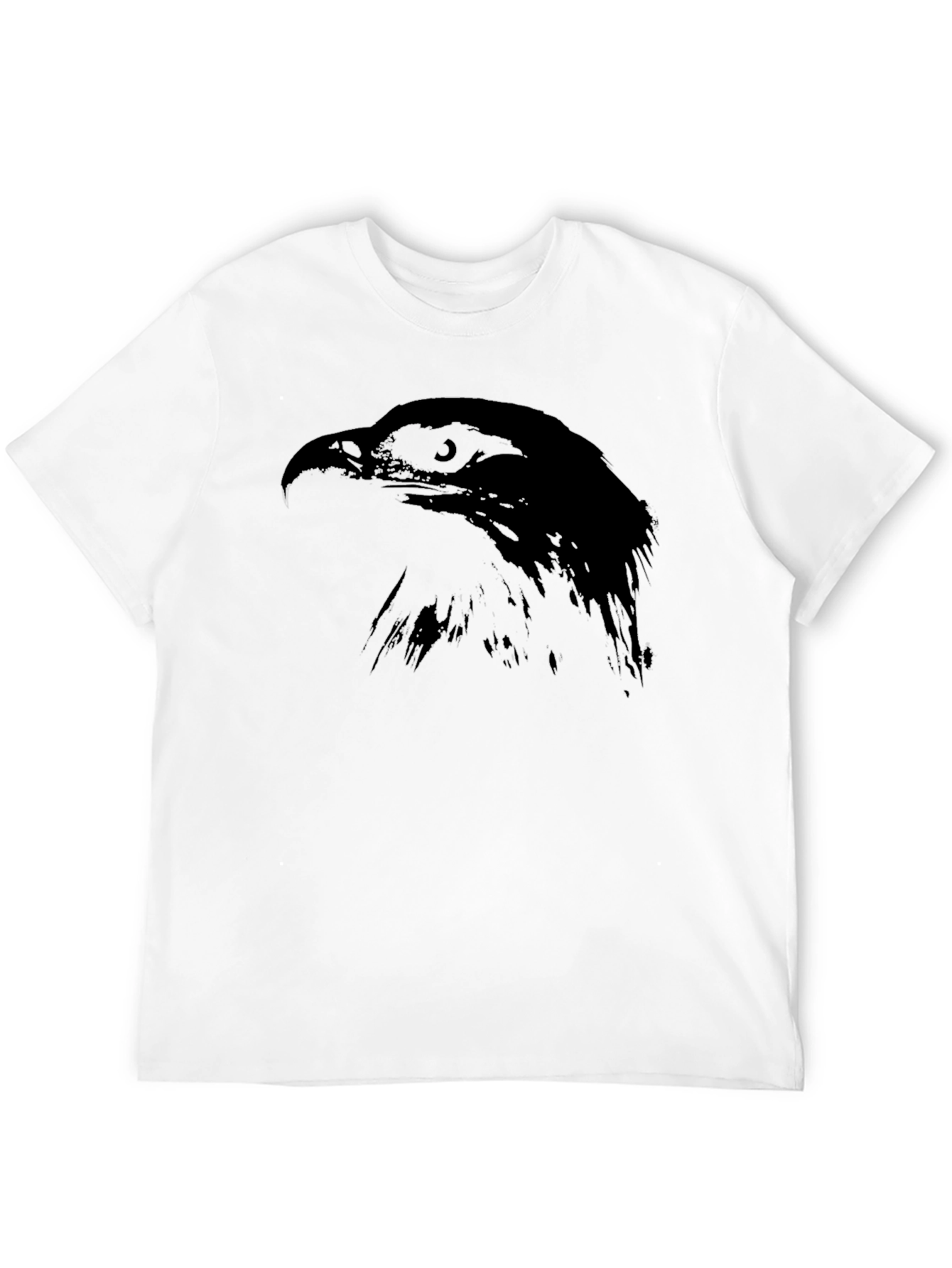Black Black T-Shirt with Hawk Silhouette view 12