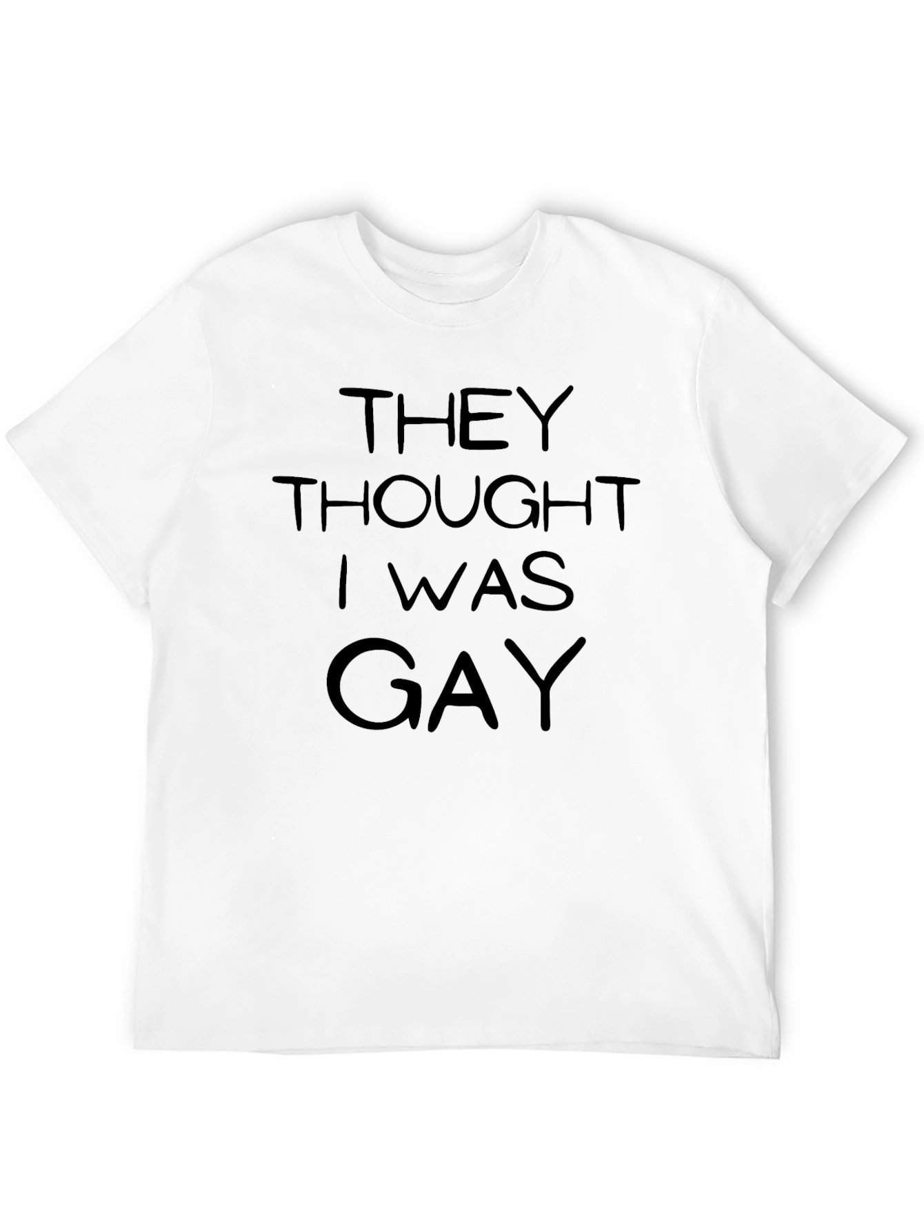 Black Funny Men's Black T-Shirt - They Thought I Was Gay view 12