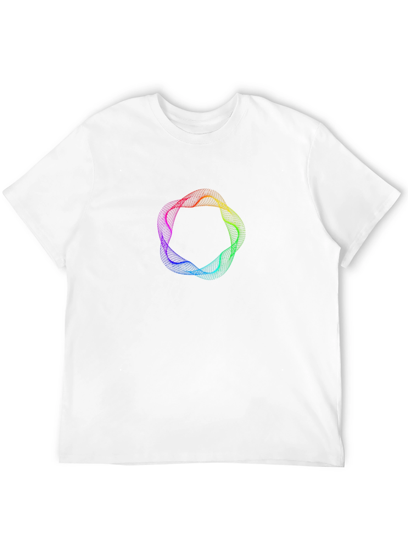 Black Abstract Rainbow Circle Graphic Black T-Shirt view 12