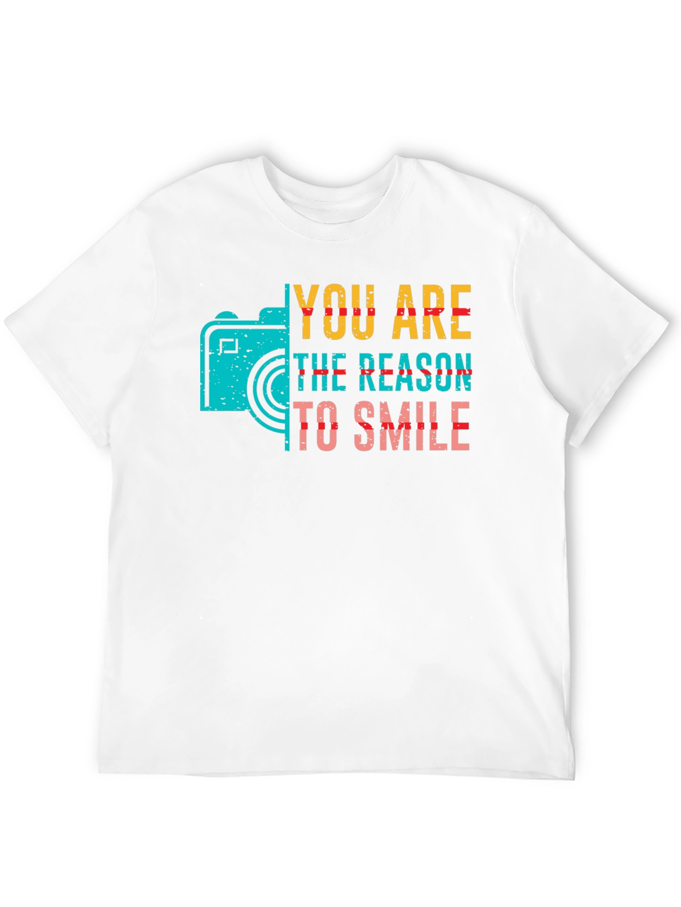 Black You Are The Reason To Smile Camera Graphic Tee view 12