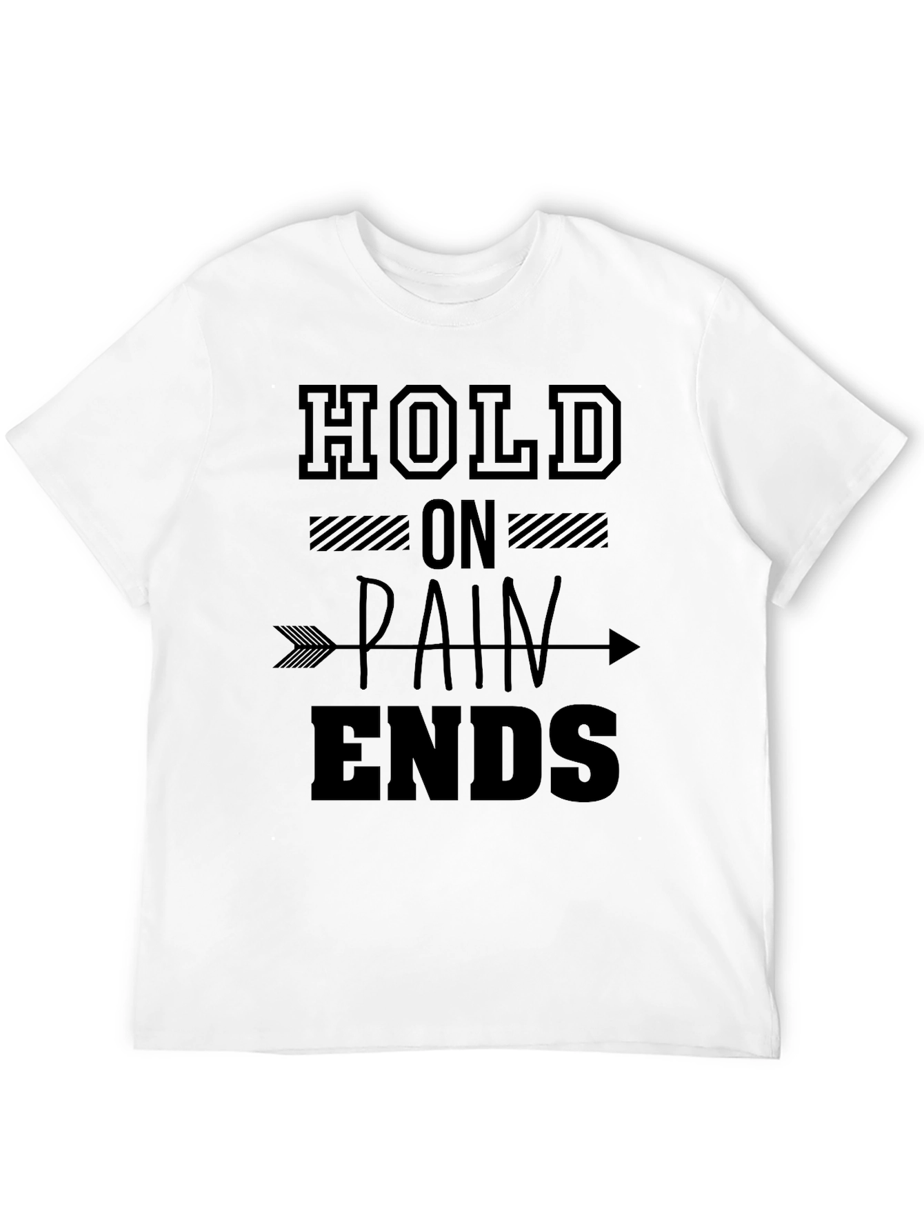 Black Hold On Pain Ends Graphic T-Shirt view 12
