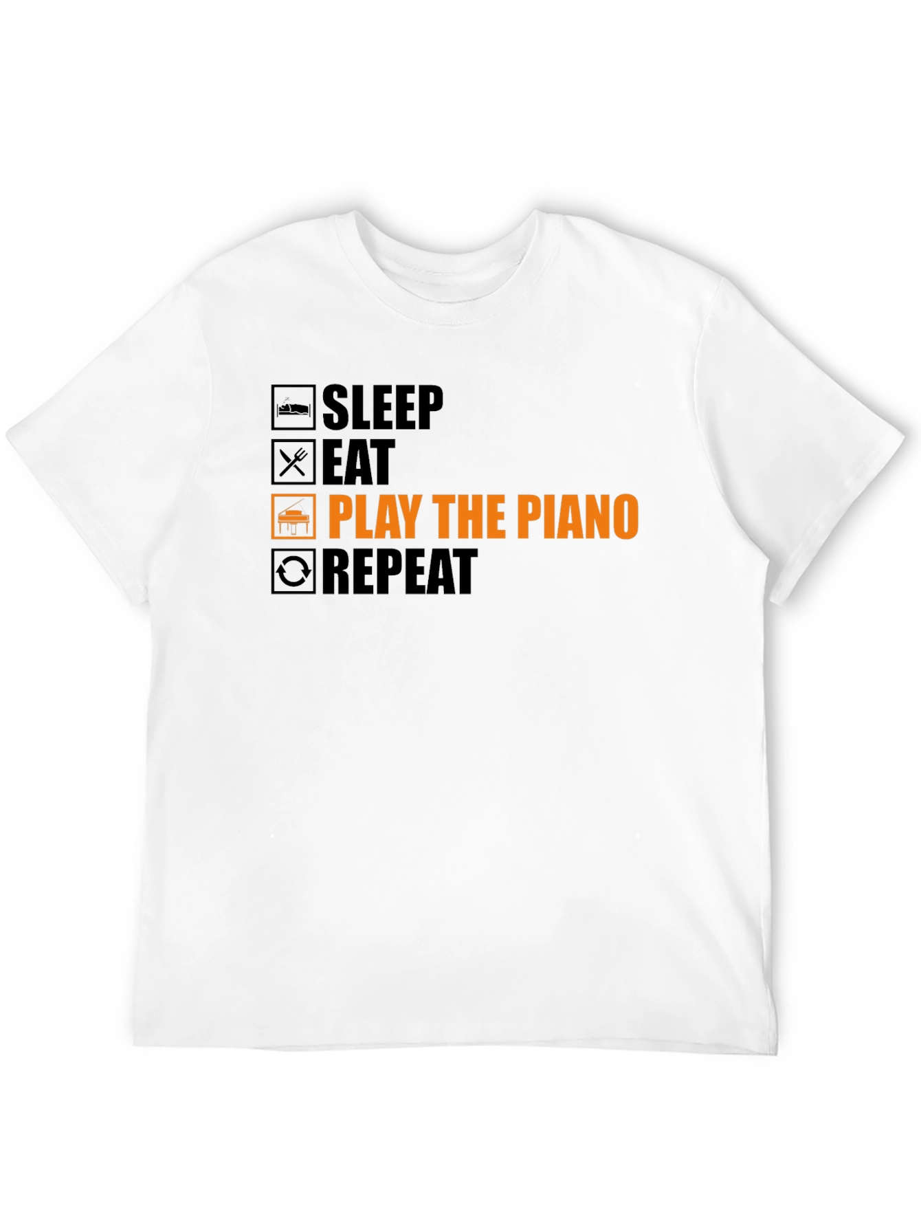 Black Piano Player T-Shirt: Sleep, Eat, Play, Repeat! view 12