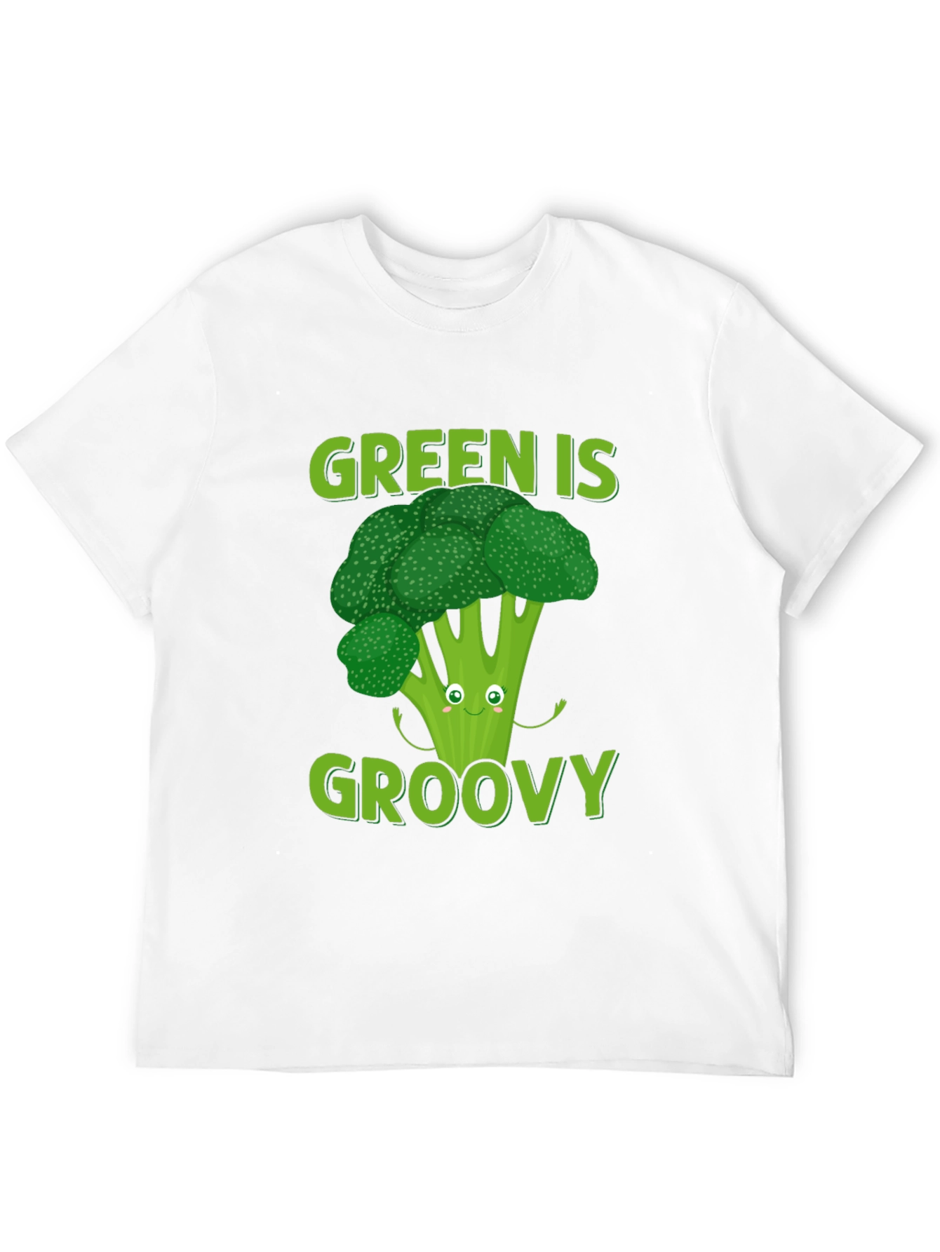 Black Green is Groovy Broccoli T-Shirt view 12