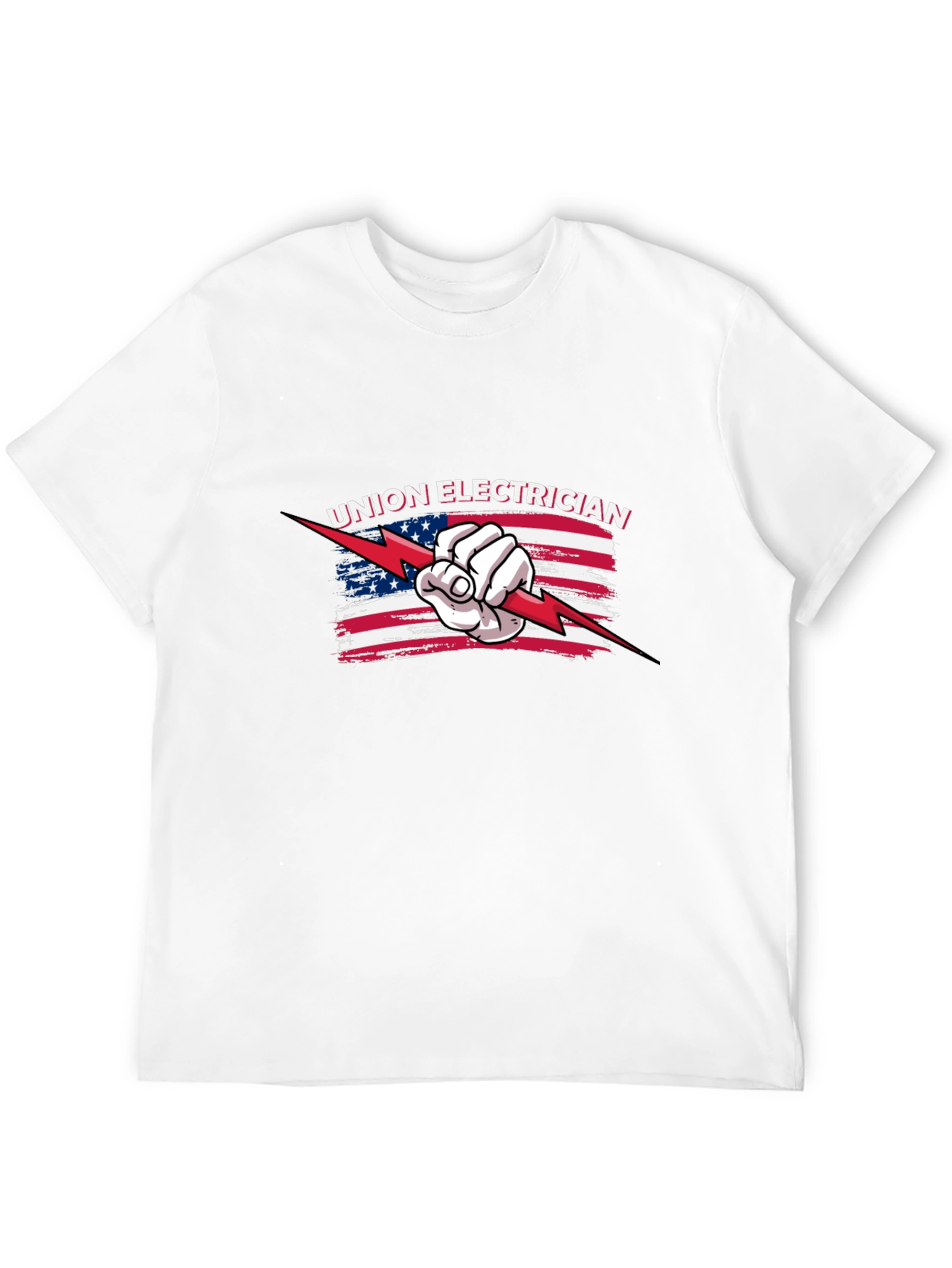 Black Union Electrician USA Flag Graphic T-Shirt view 12