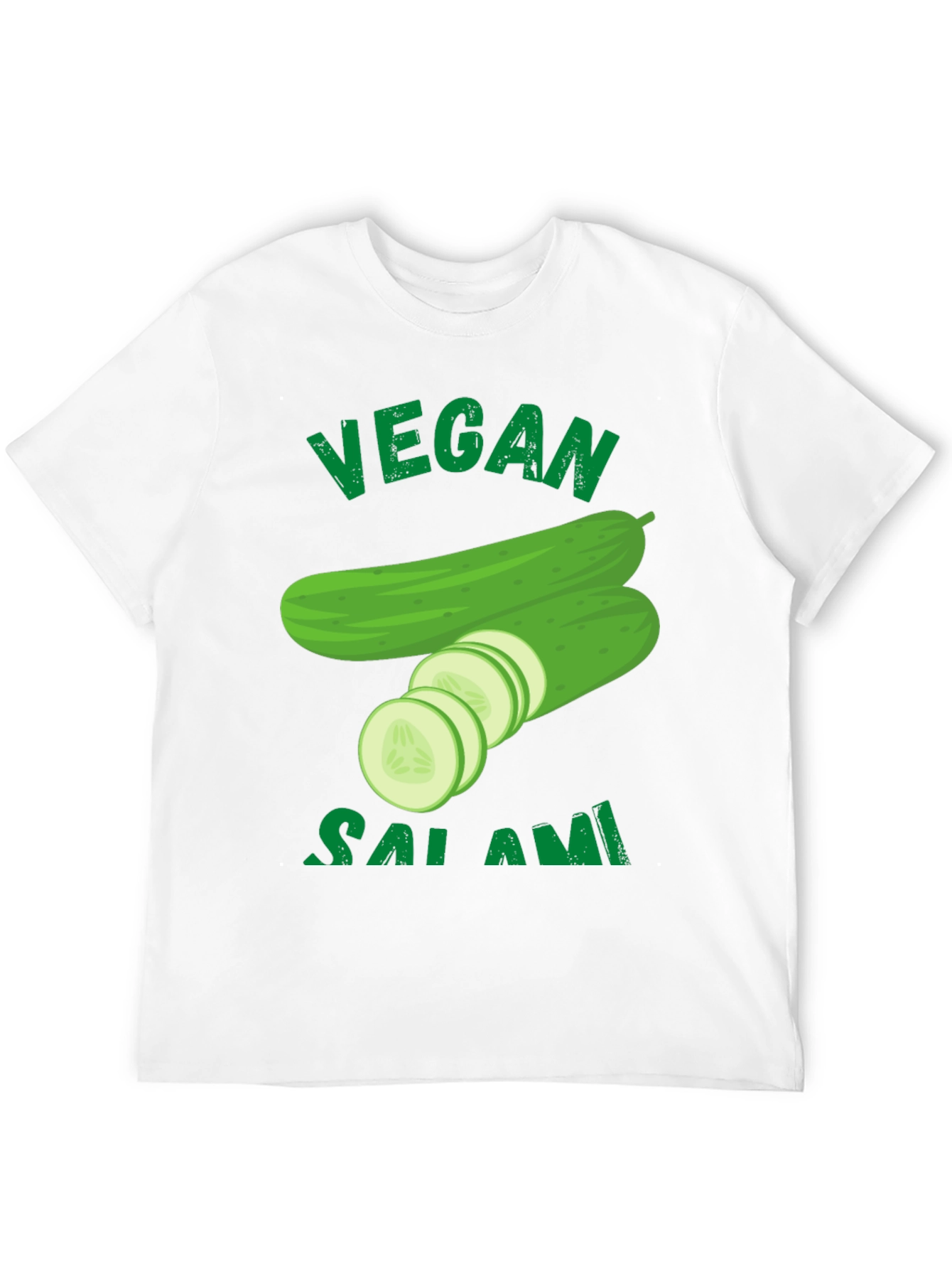 Black Vegan Salami Cucumber Graphic T-Shirt view 12