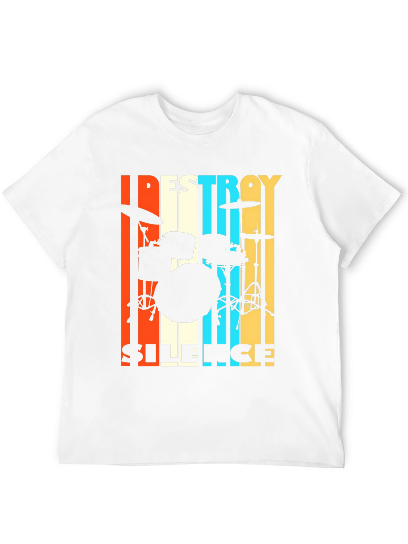 Black Destroy Silence Drummer T-Shirt view 12