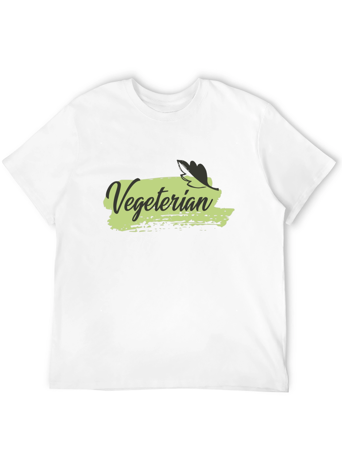 Black Vegetarian T-Shirt Black Cotton Crew Neck Casual Wear view 12