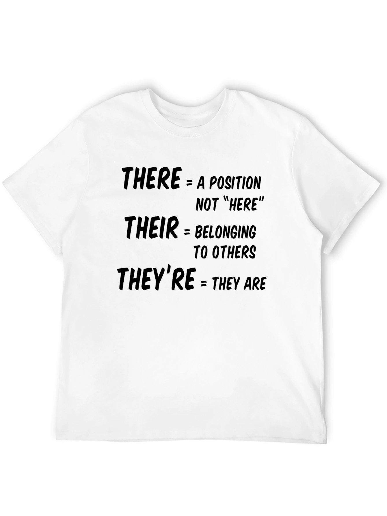 Black Grammar Humor T-Shirt: There, Their, They're Explained view 12