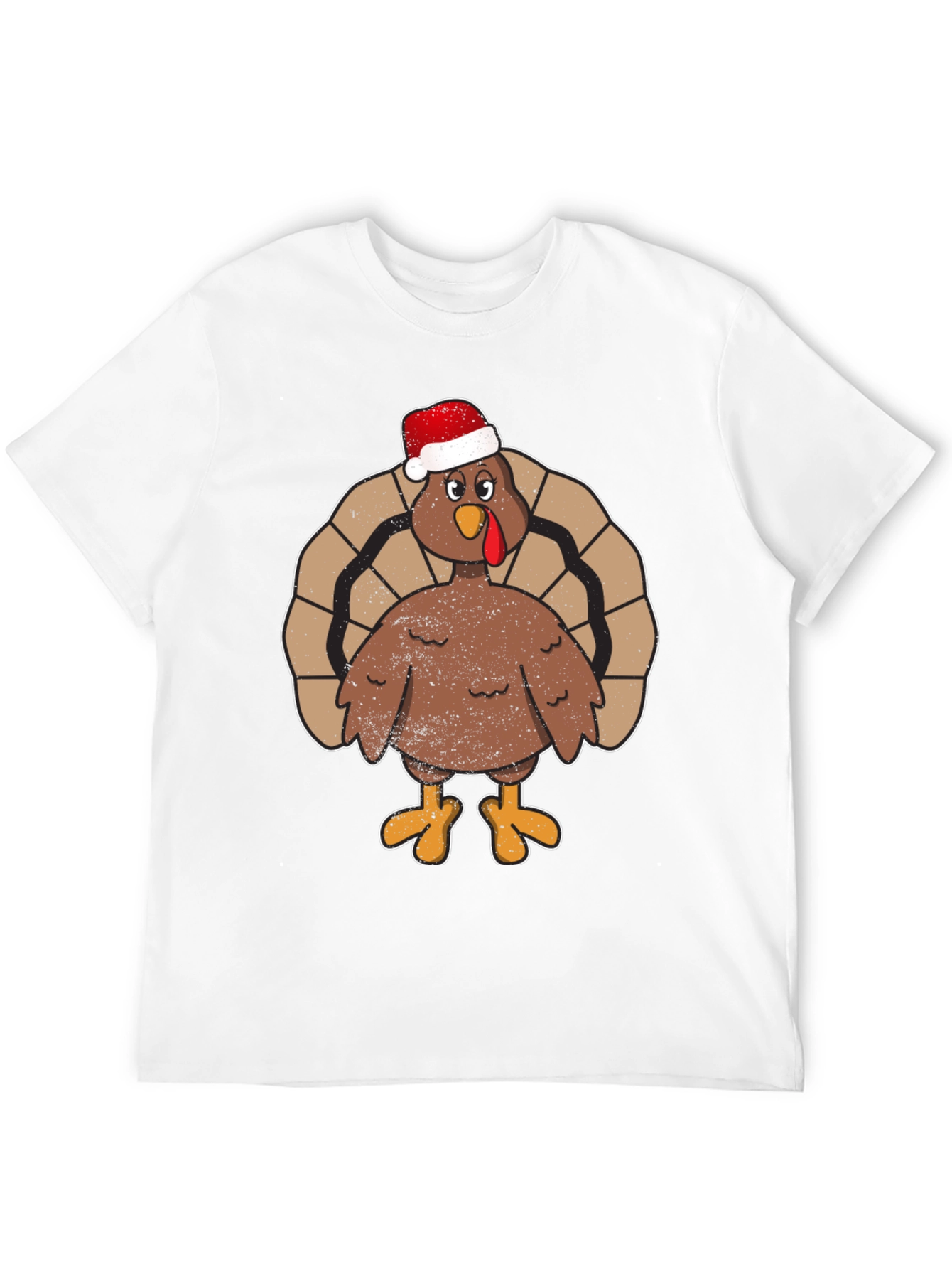 Black Festive Turkey Tee - Santa Hat Holiday Apparel view 12