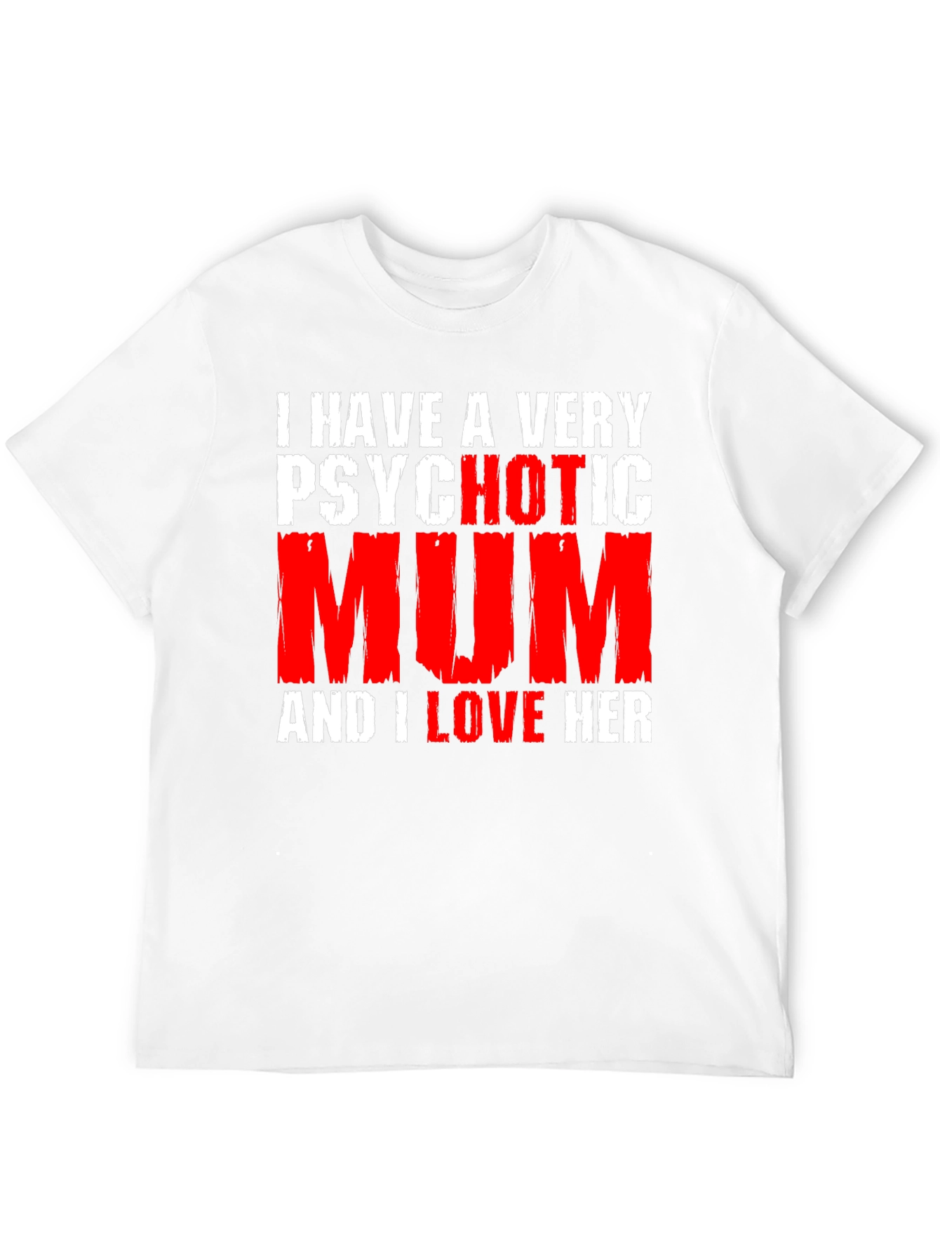 Black Psychotic Mum T-Shirt - Funny Novelty Graphic Tee view 12