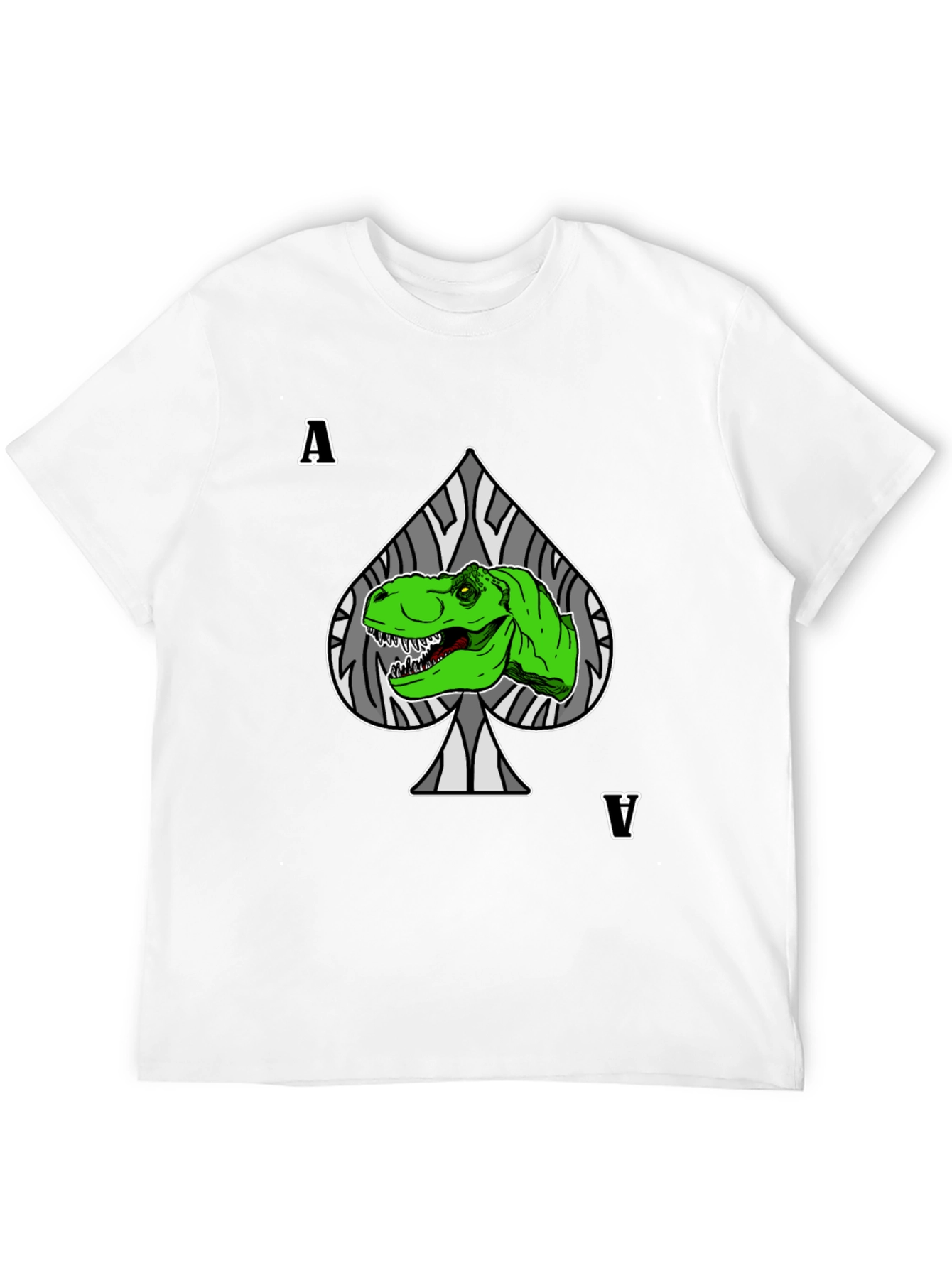 Black Ace Dinosaur T-Shirt - Black Crew Neck view 12