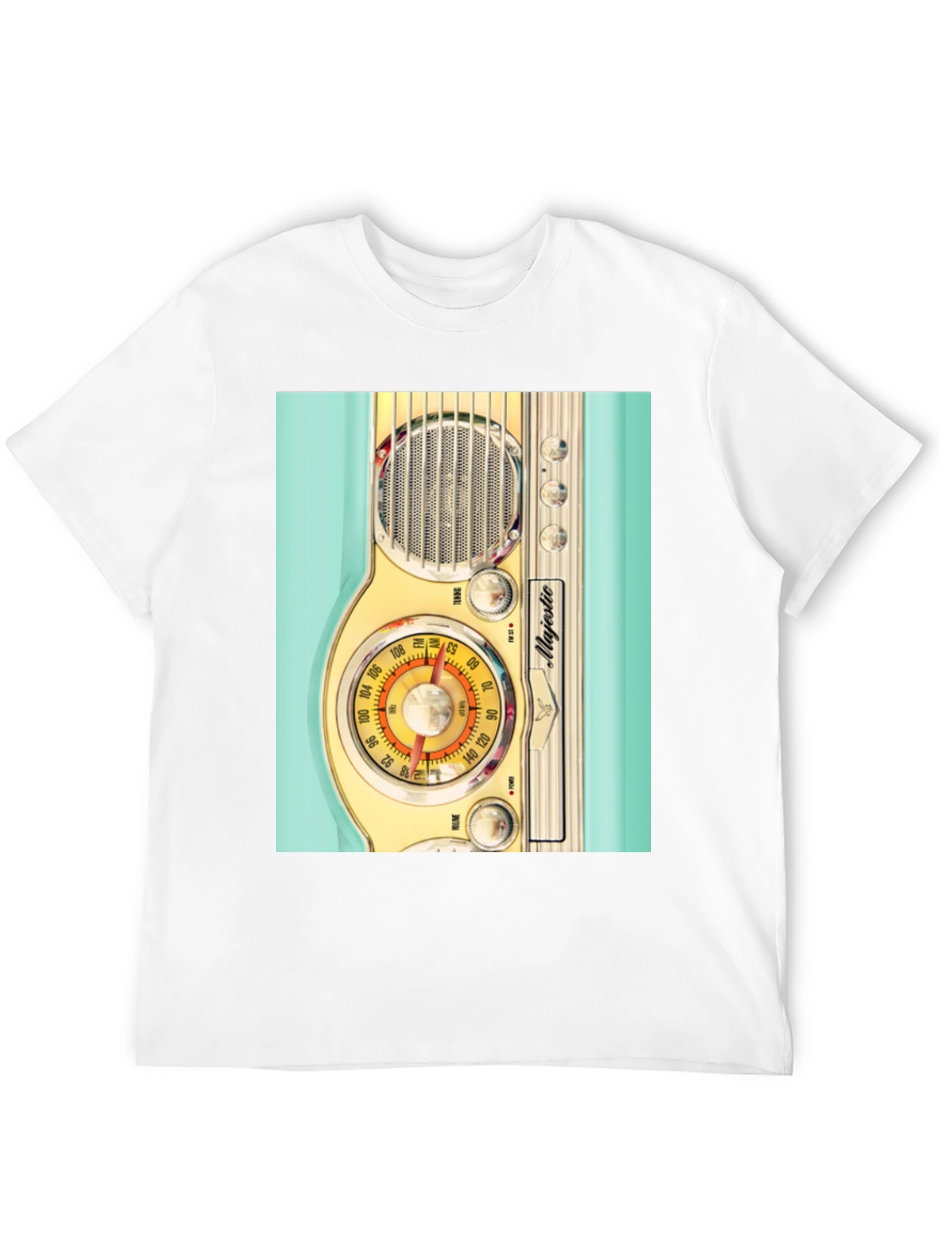 Black Retro Radio Graphic Tee - Vintage Majestic Radio Design view 12