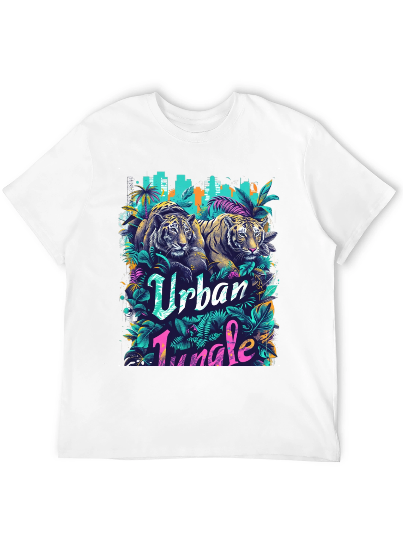 Black Urban Jungle Tiger Graphic T-Shirt view 12