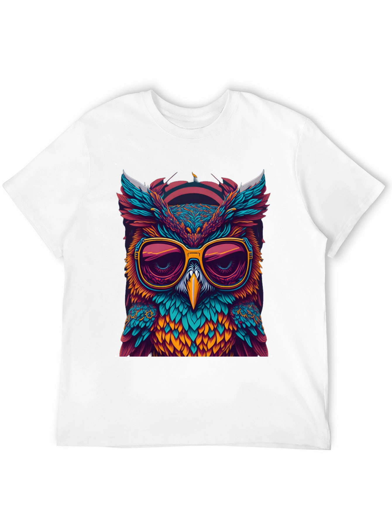 Black Cool Owl Graphic Tee - Unique Design view 12