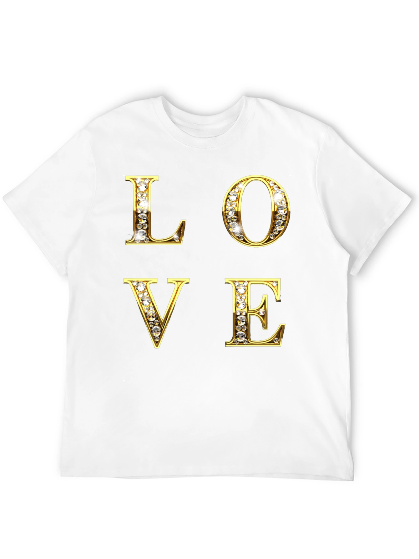 Black LOVE Diamond Letter Graphic Tee - Stylish & Eye-catching view 12