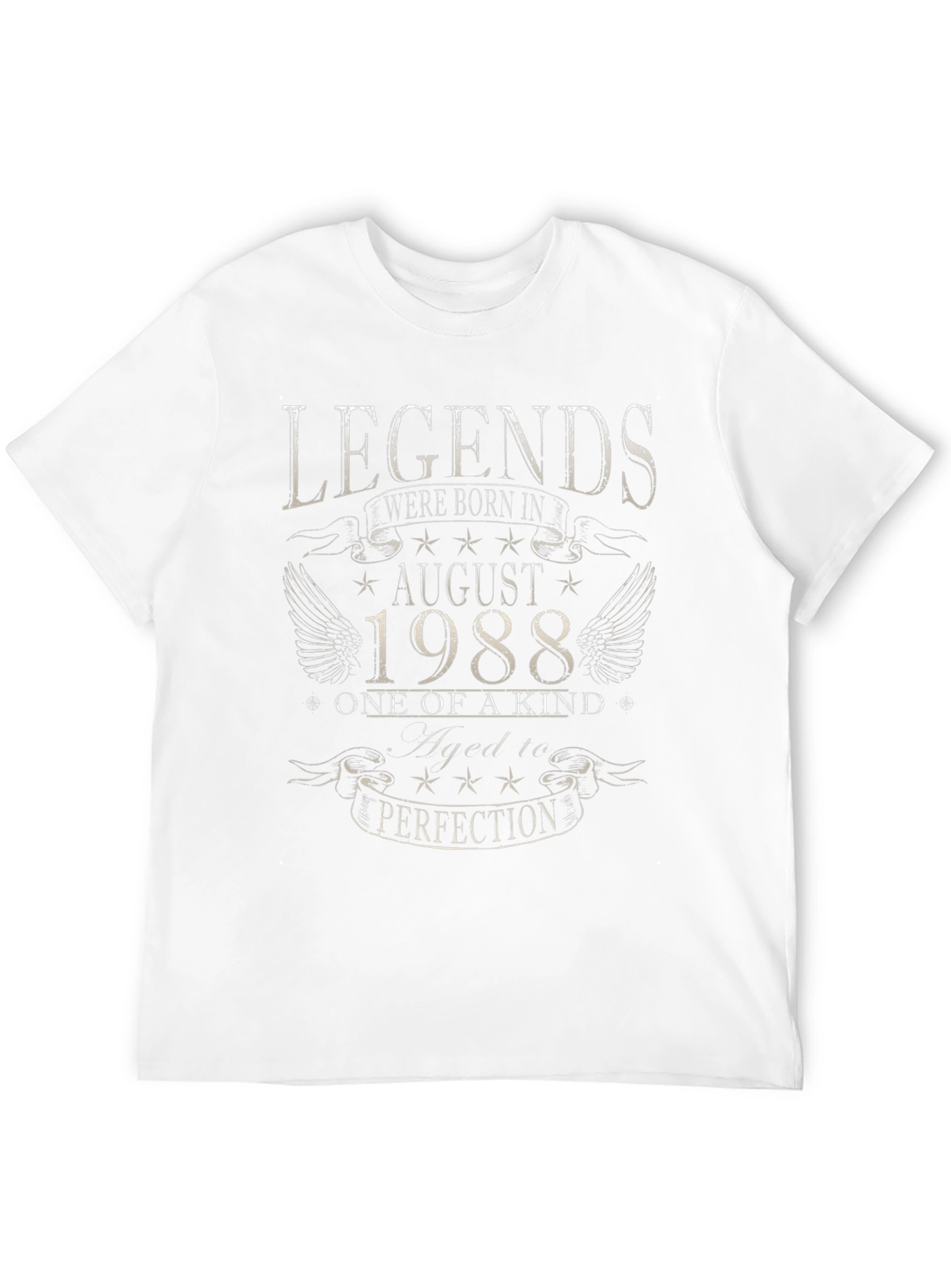 Black Legends Born in August 1988 Black Graphic T-Shirt view 12