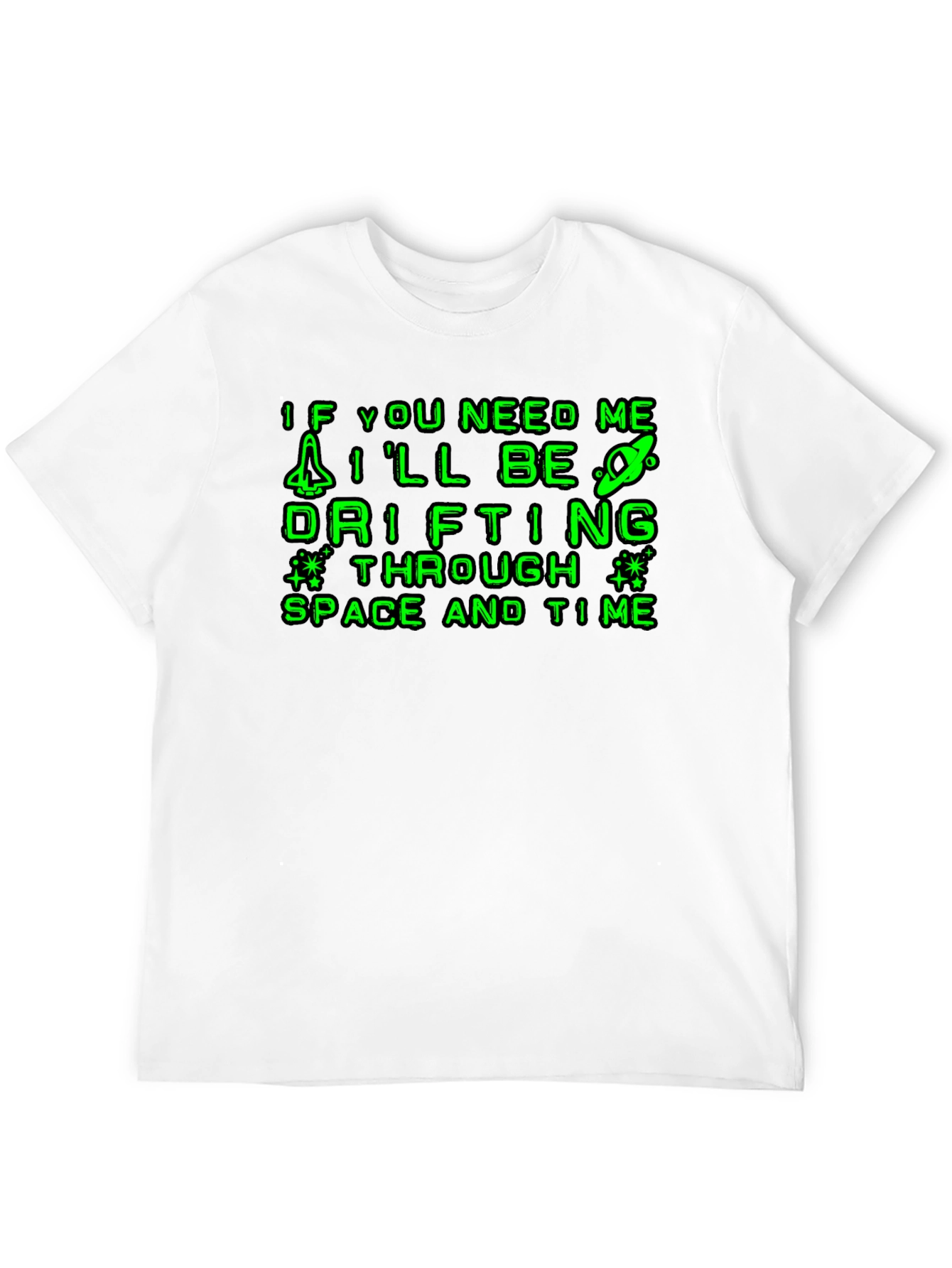 Black Drifting Through Space & Time Graphic T-Shirt view 12