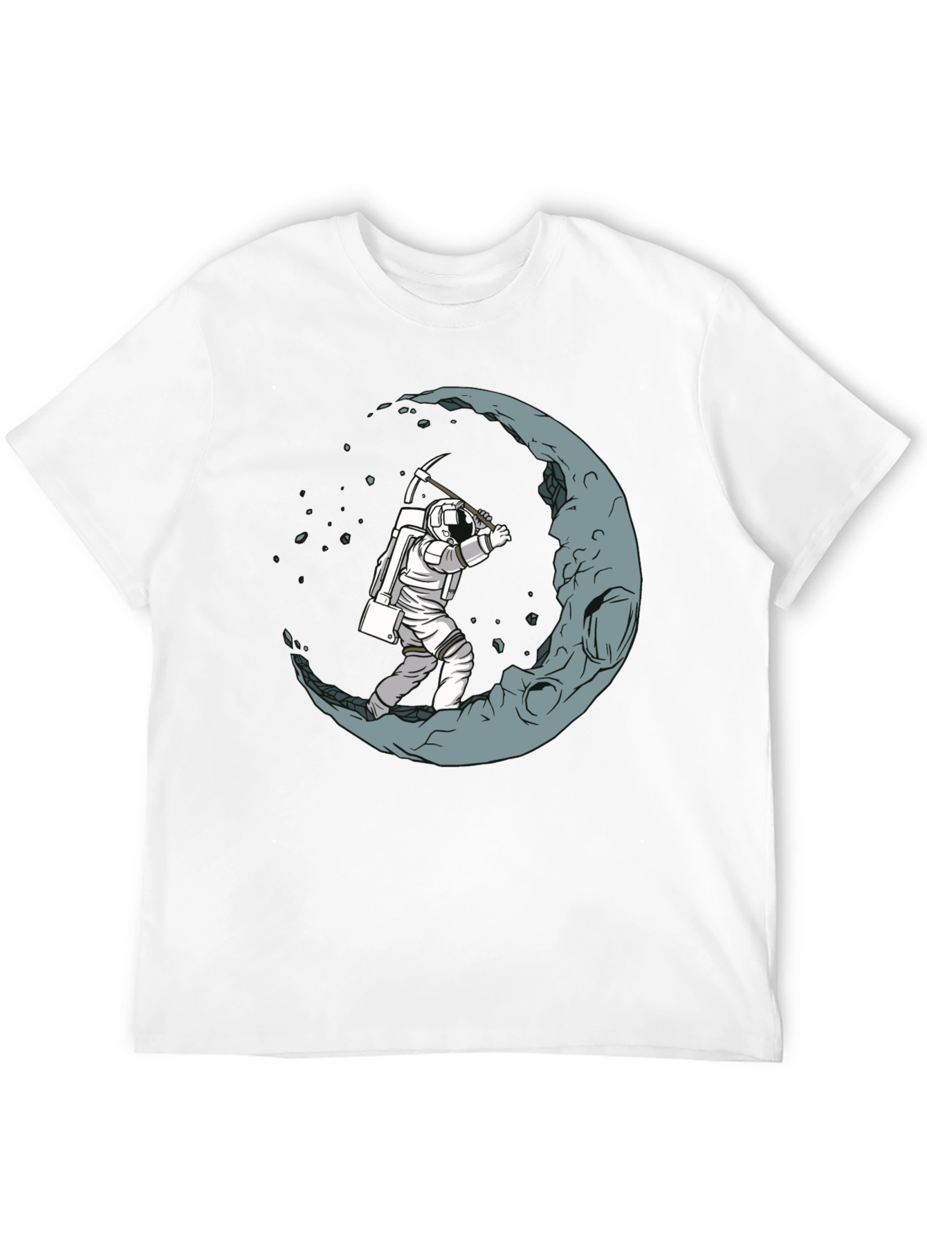 Black Astronaut Moon Mining Black T-Shirt view 12