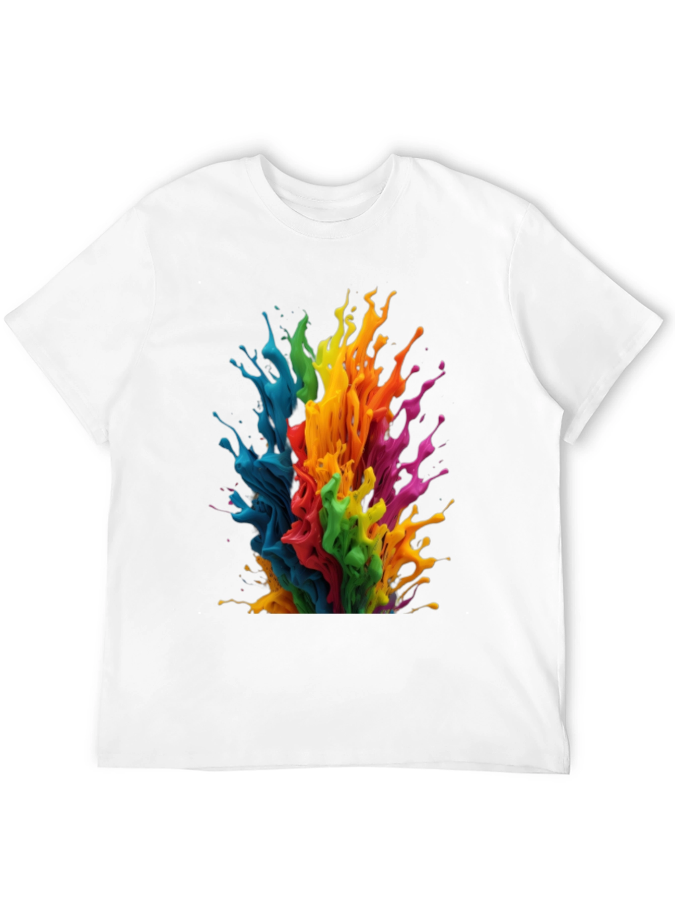 Black Rainbow Paint Splatter Graphic T-Shirt view 12