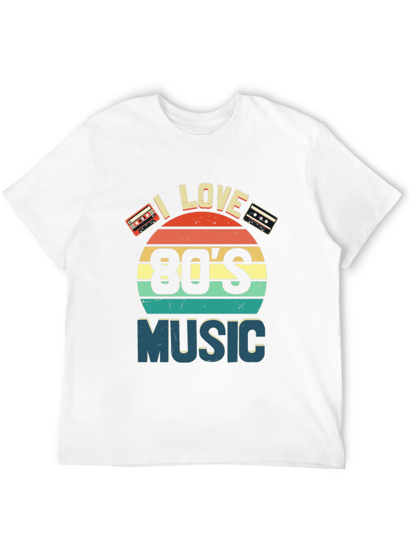 Black I Love 80's Music Retro Cassette T-Shirt view 12