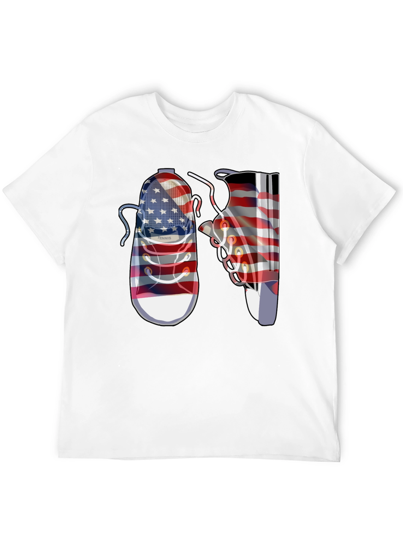 Black American Flag Shoes Graphic Tee view 12