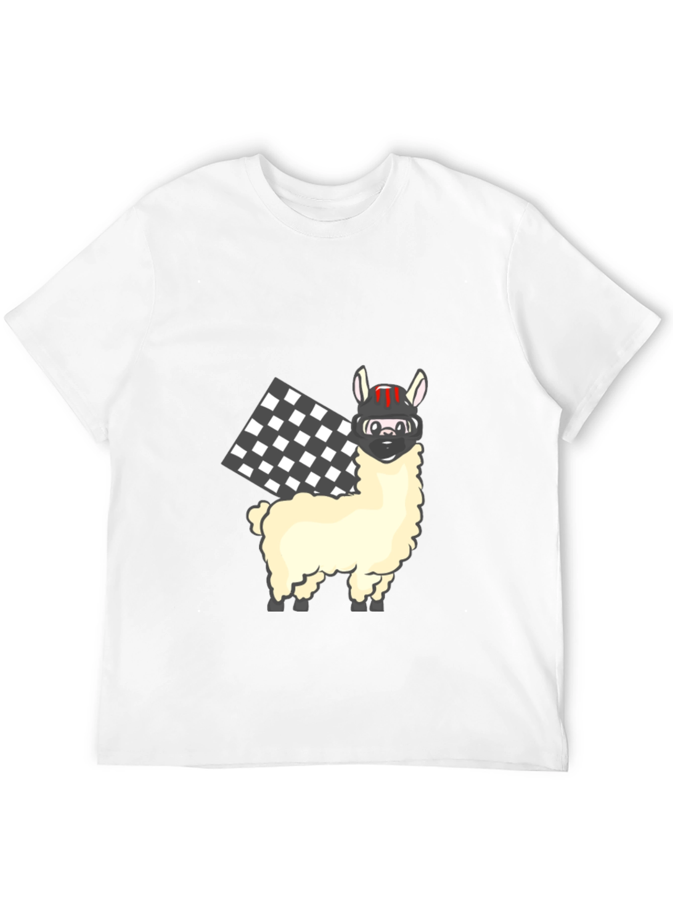 Black Llama Racer Black T-Shirt view 12