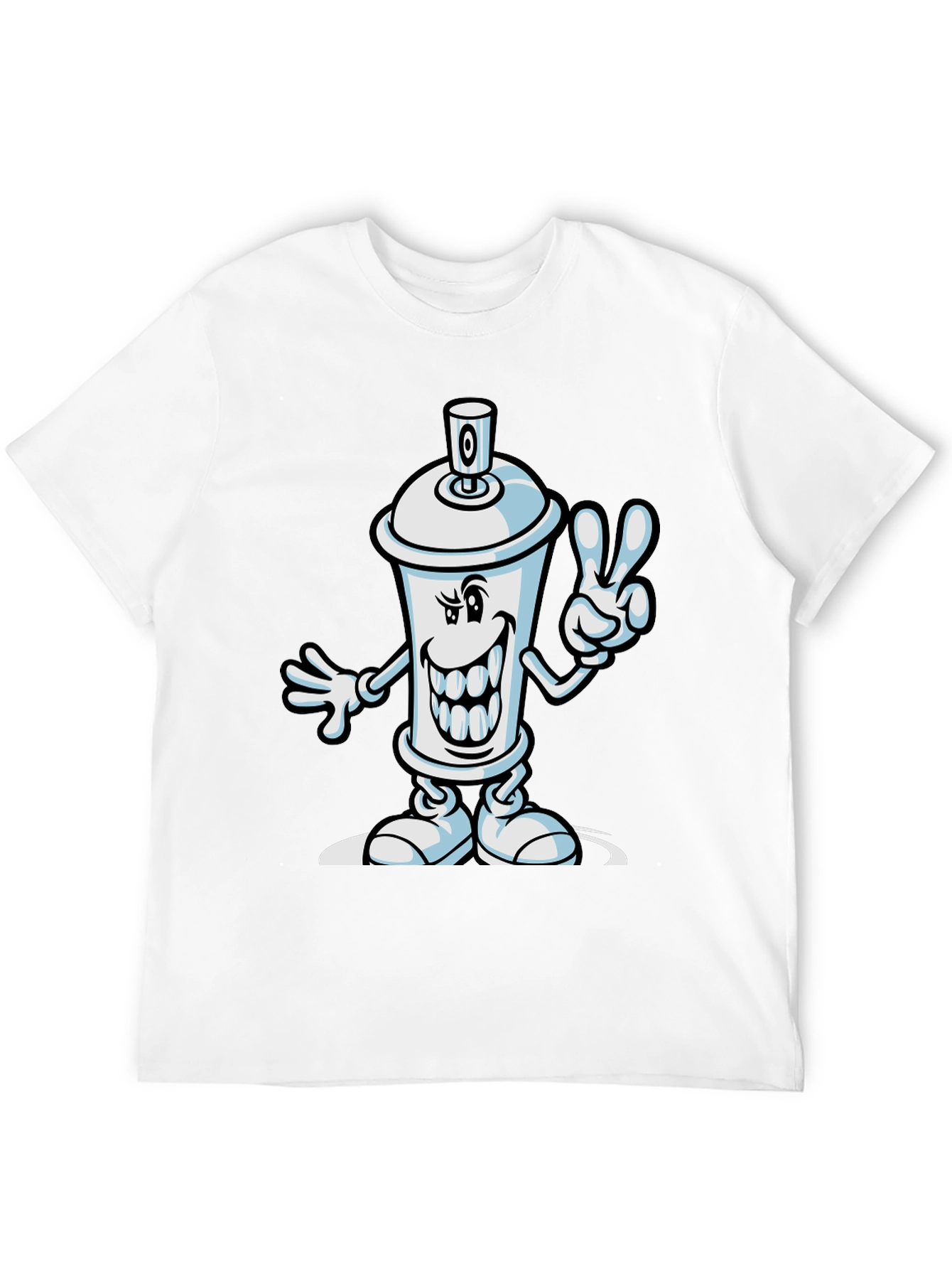 Black Cartoon Spray Paint Can Graphic Tee view 12