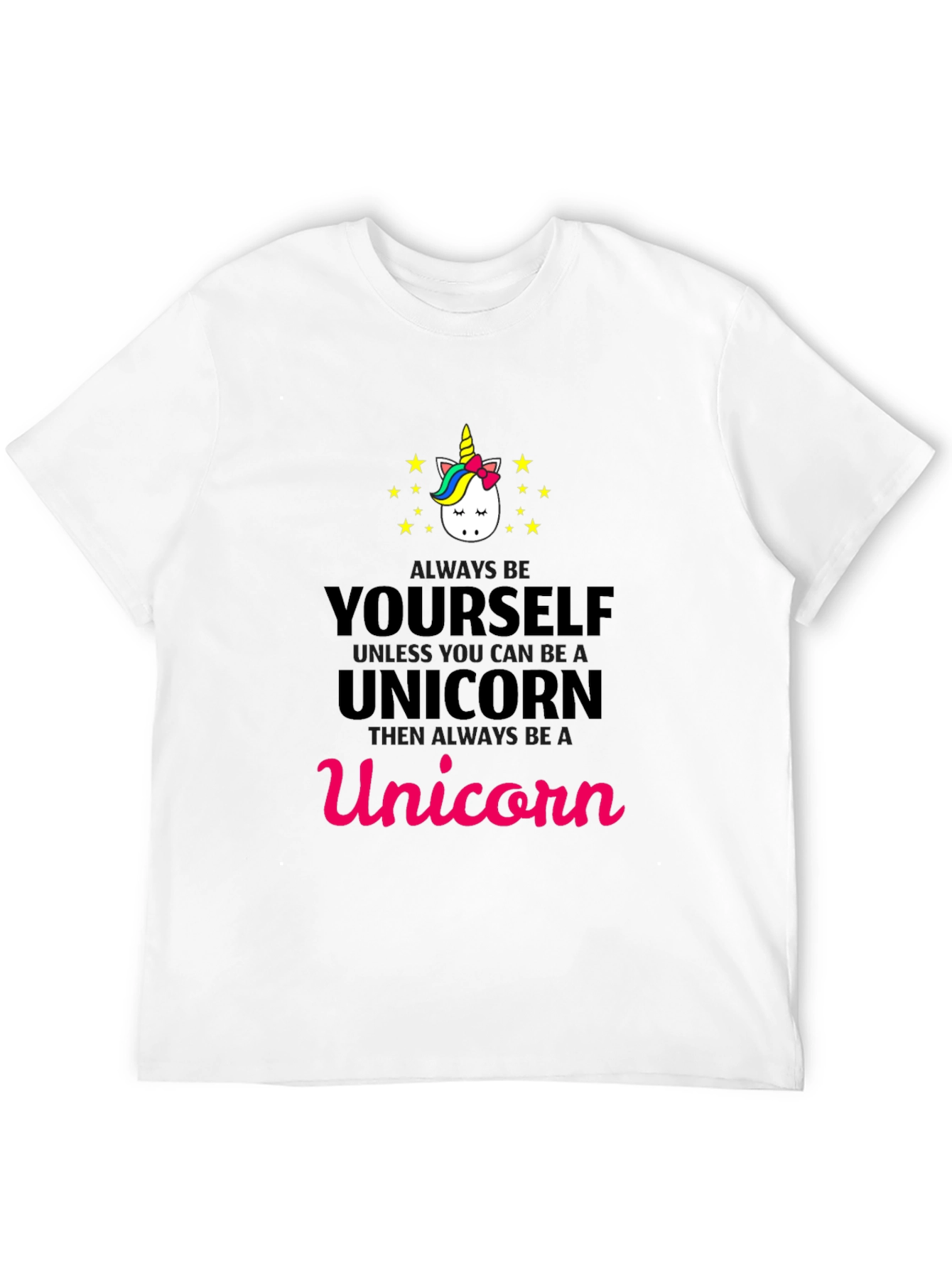 Black Unicorn Graphic Tee - Always Be Yourself T-Shirt view 12