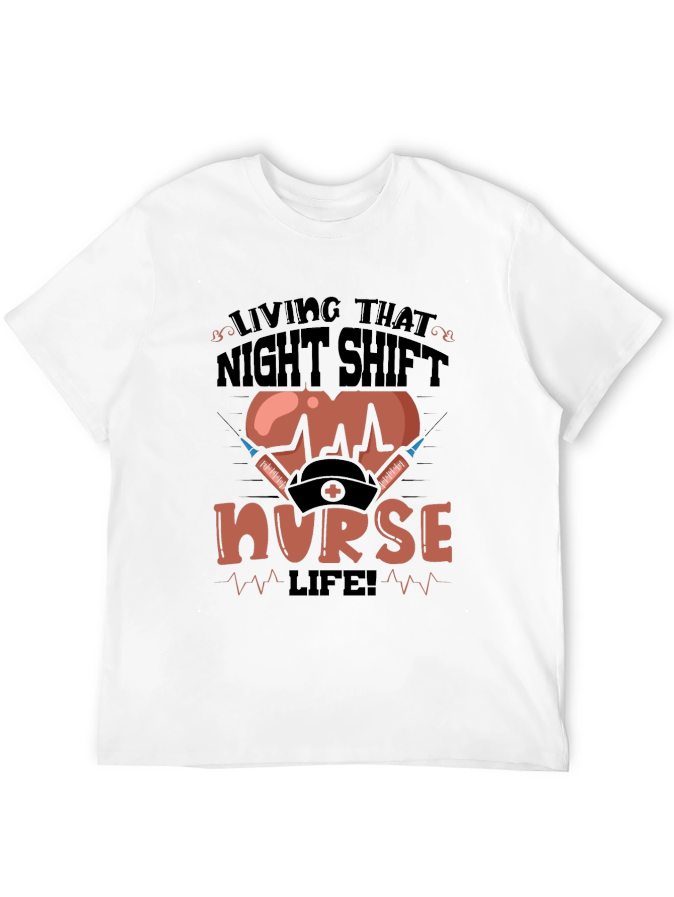 Black Night Shift Nurse T-Shirt view 12