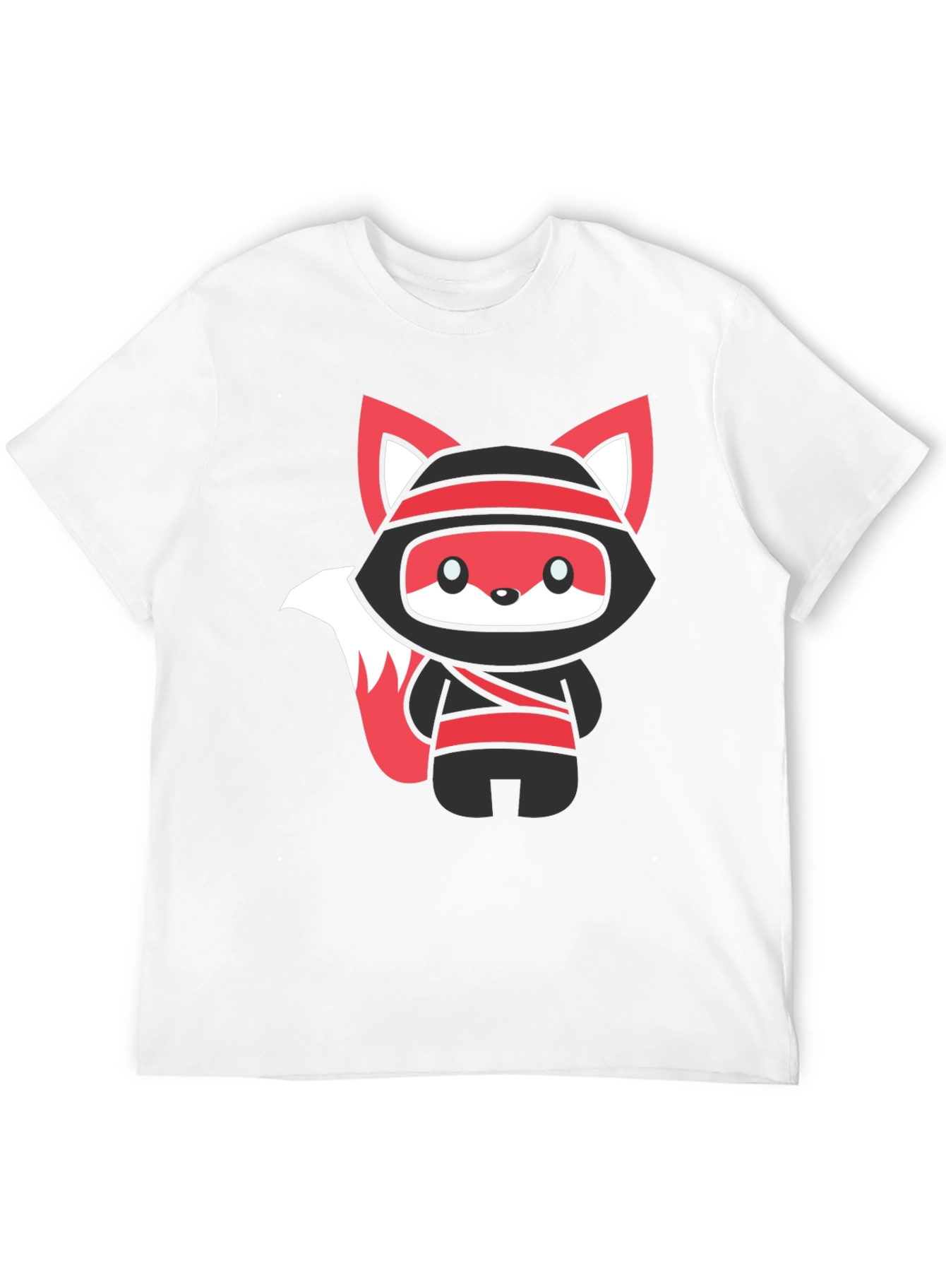 Black Ninja Fox Graphic Black T-Shirt view 12