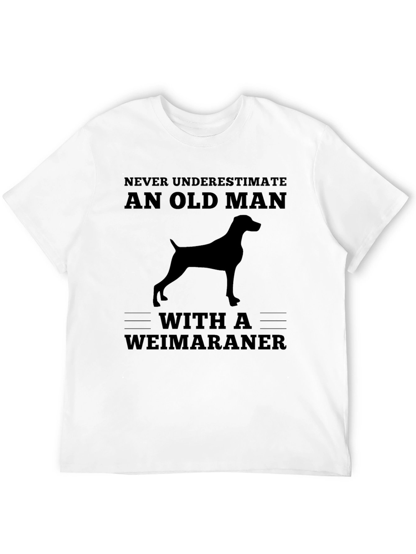 Black Weimaraner Dog Old Man T-Shirt view 12