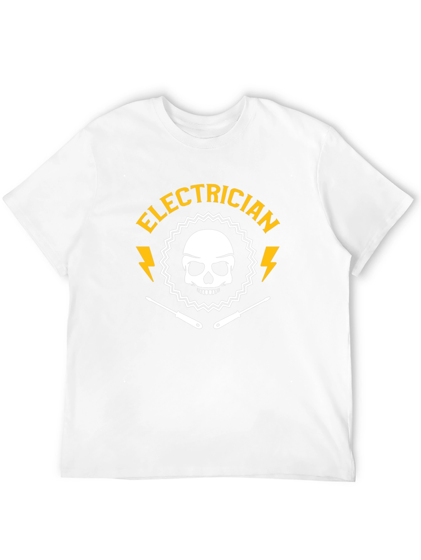 Black Electrician Skull Graphic Black T-Shirt view 12