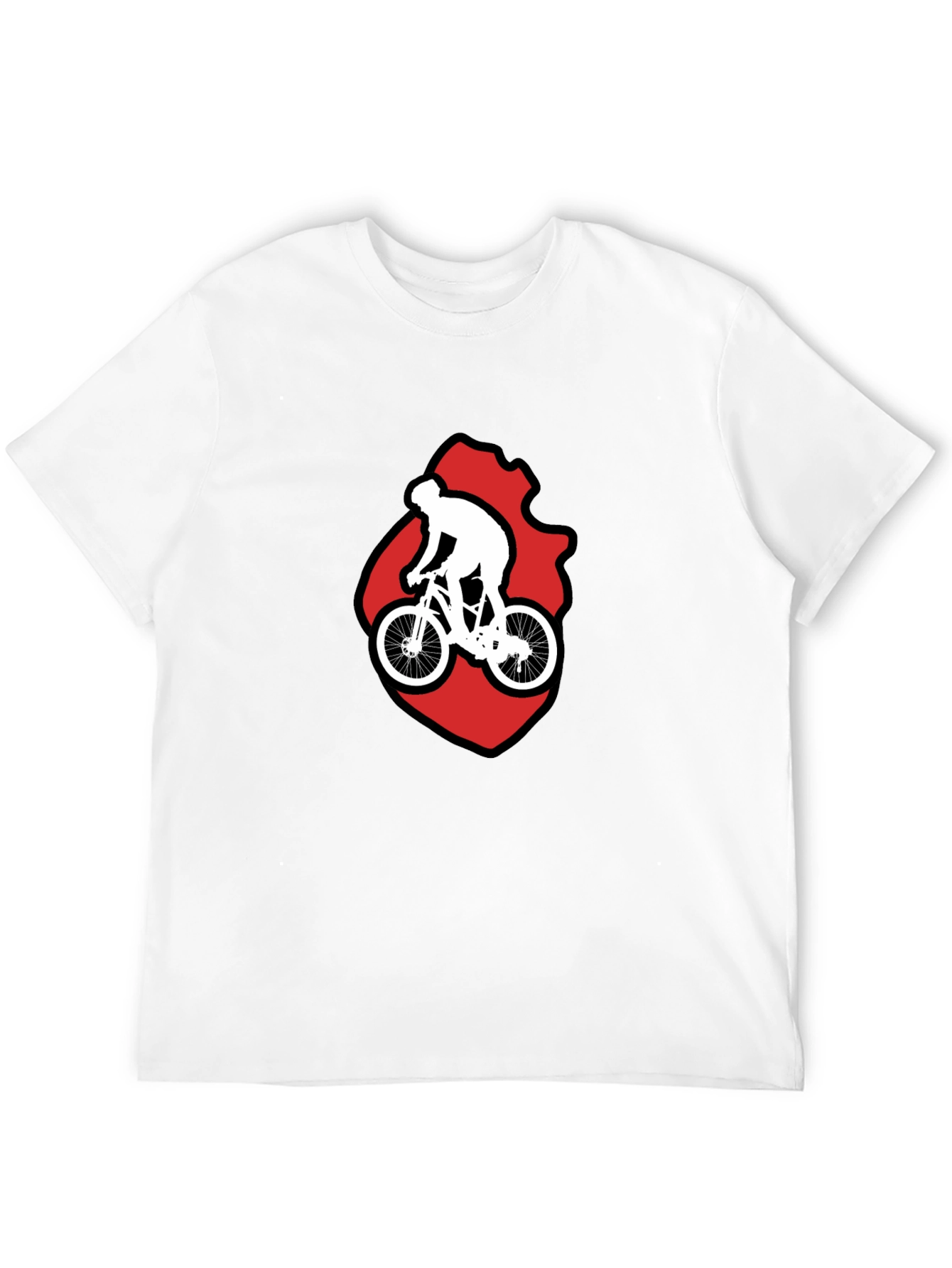Black Cycling Graphic T-Shirt - Mountain Bike Rider Design view 12
