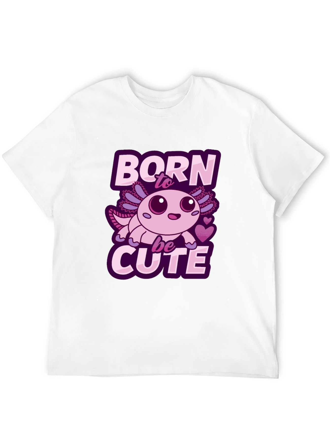 Black Born To Be Cute Axolotl T-Shirt view 12