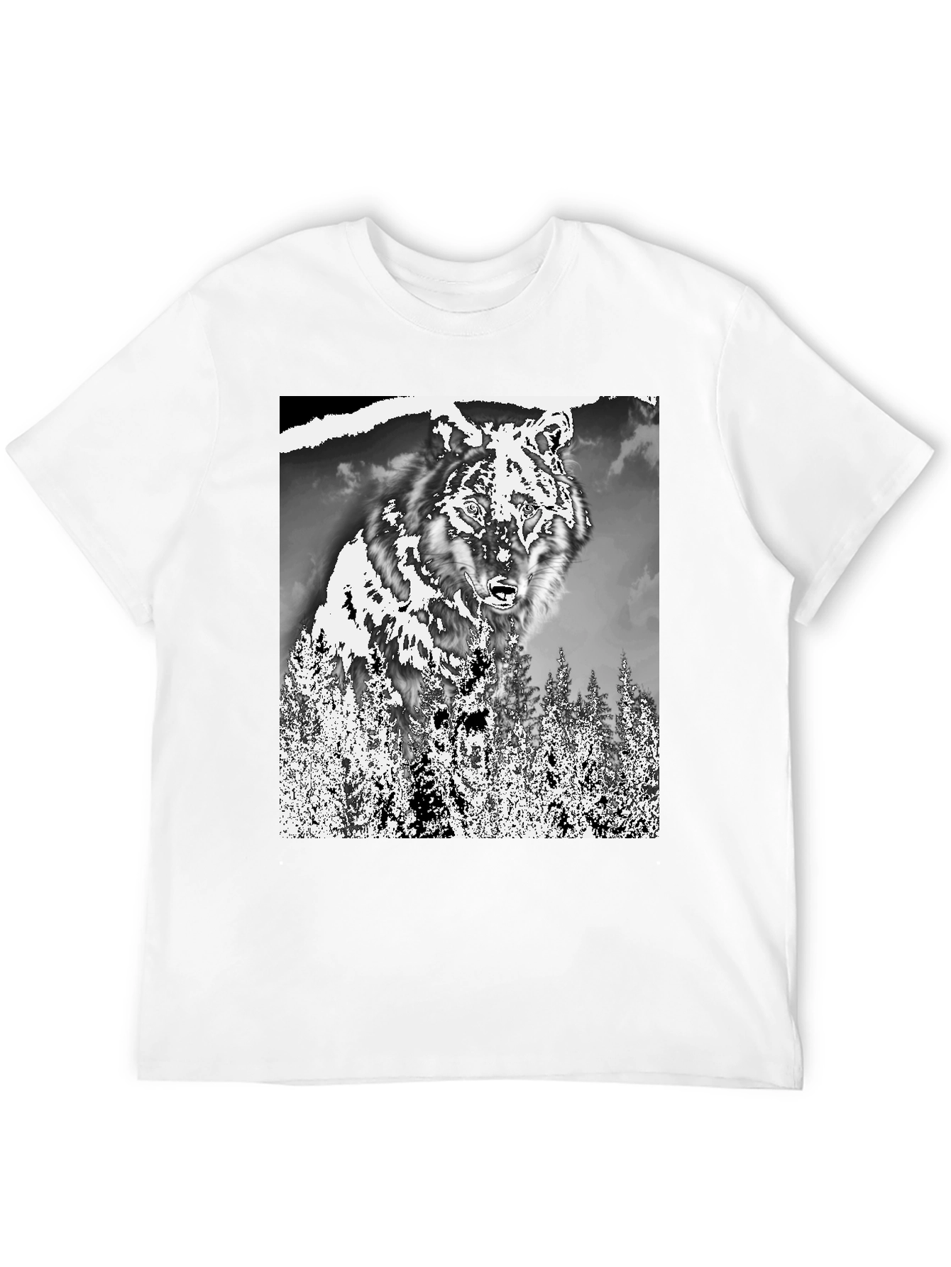 Black Wolf in the Woods Graphic Tee - Black view 12