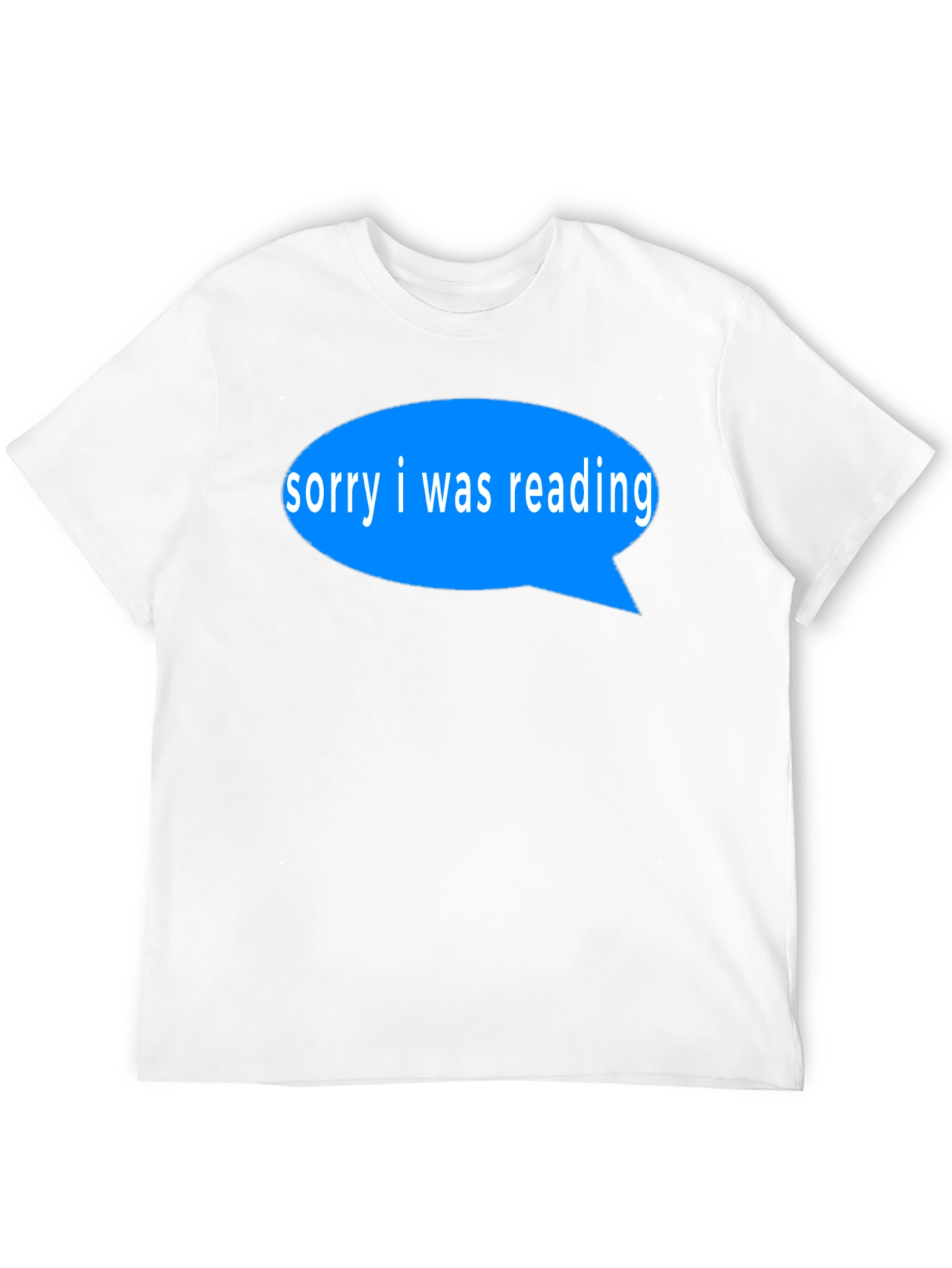 Black Reading T-Shirt - Sorry I Was Reading Blue Speech Bubble view 12