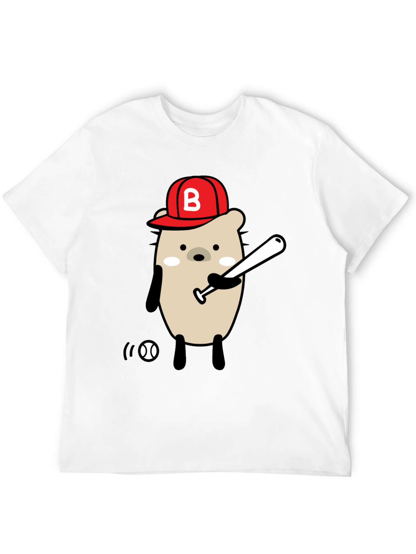 Black Baseball Bear Black T-Shirt view 12