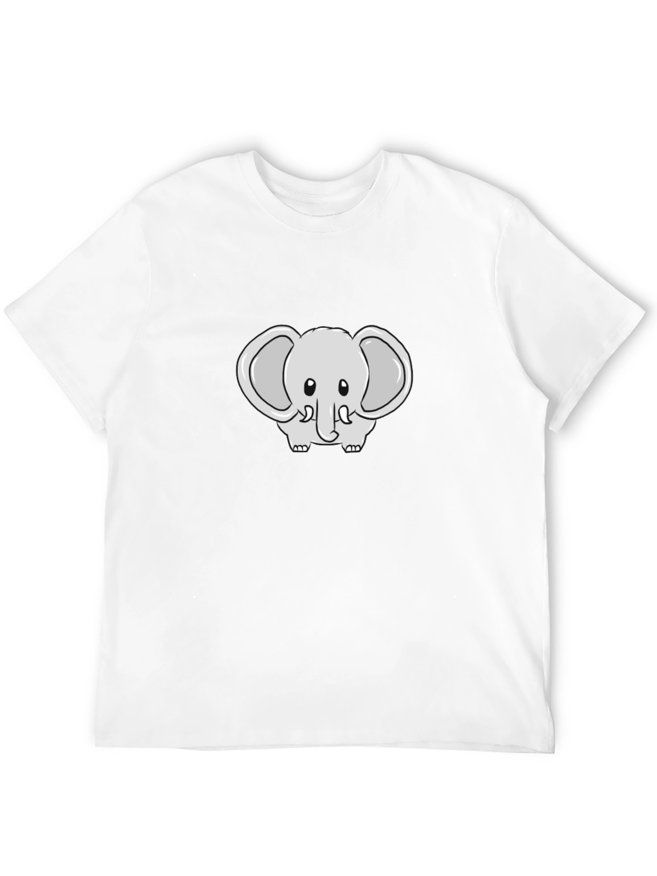 Black Cute Elephant Graphic Tee - Soft Cotton Blend view 12