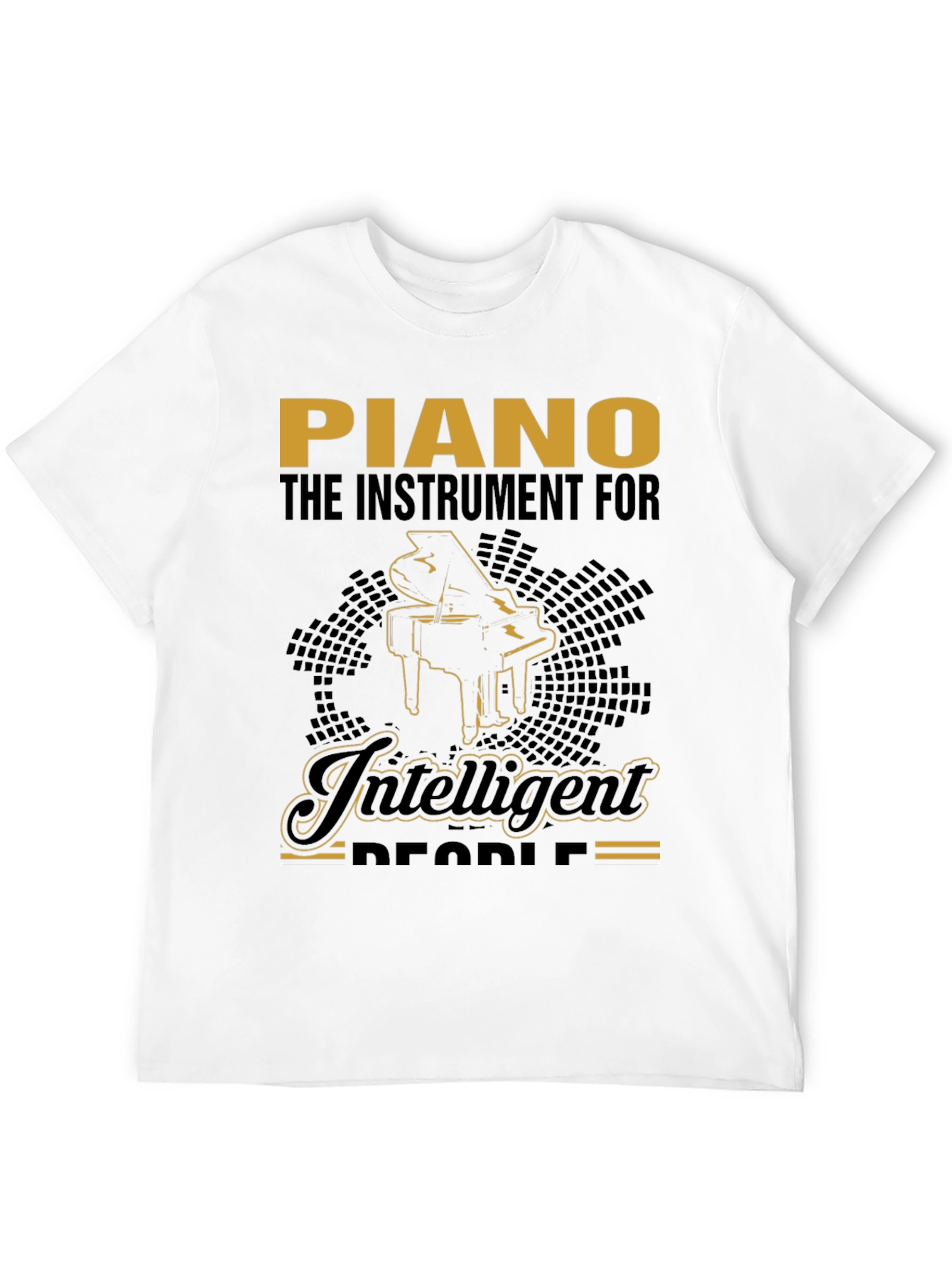 Black Piano Intelligent People Graphic T-Shirt view 12