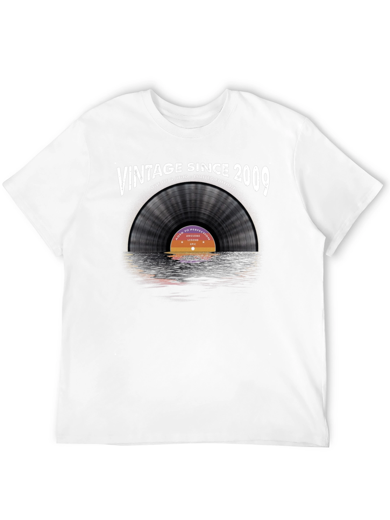 Black Vintage Since 2009 T-Shirt - Limited Edition Record Design view 12