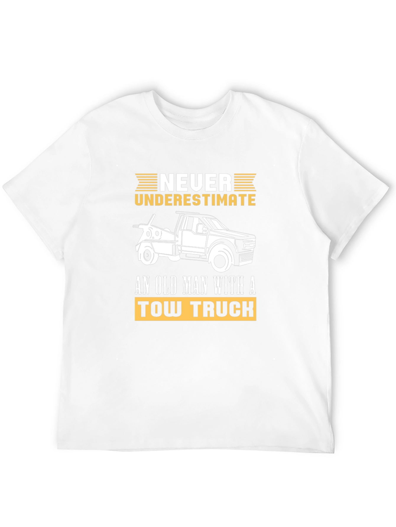Black Never Underestimate Old Man Tow Truck T-Shirt view 12