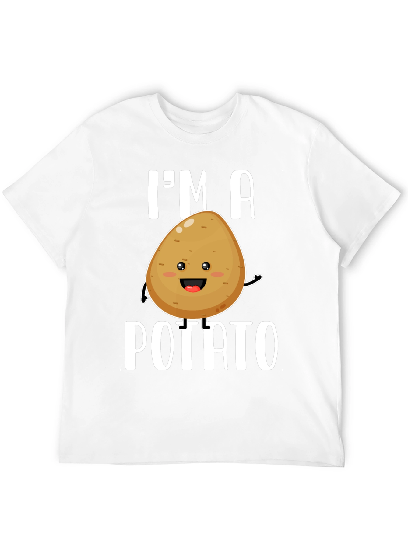Black I'm a Potato Funny Graphic Tee Shirt view 12