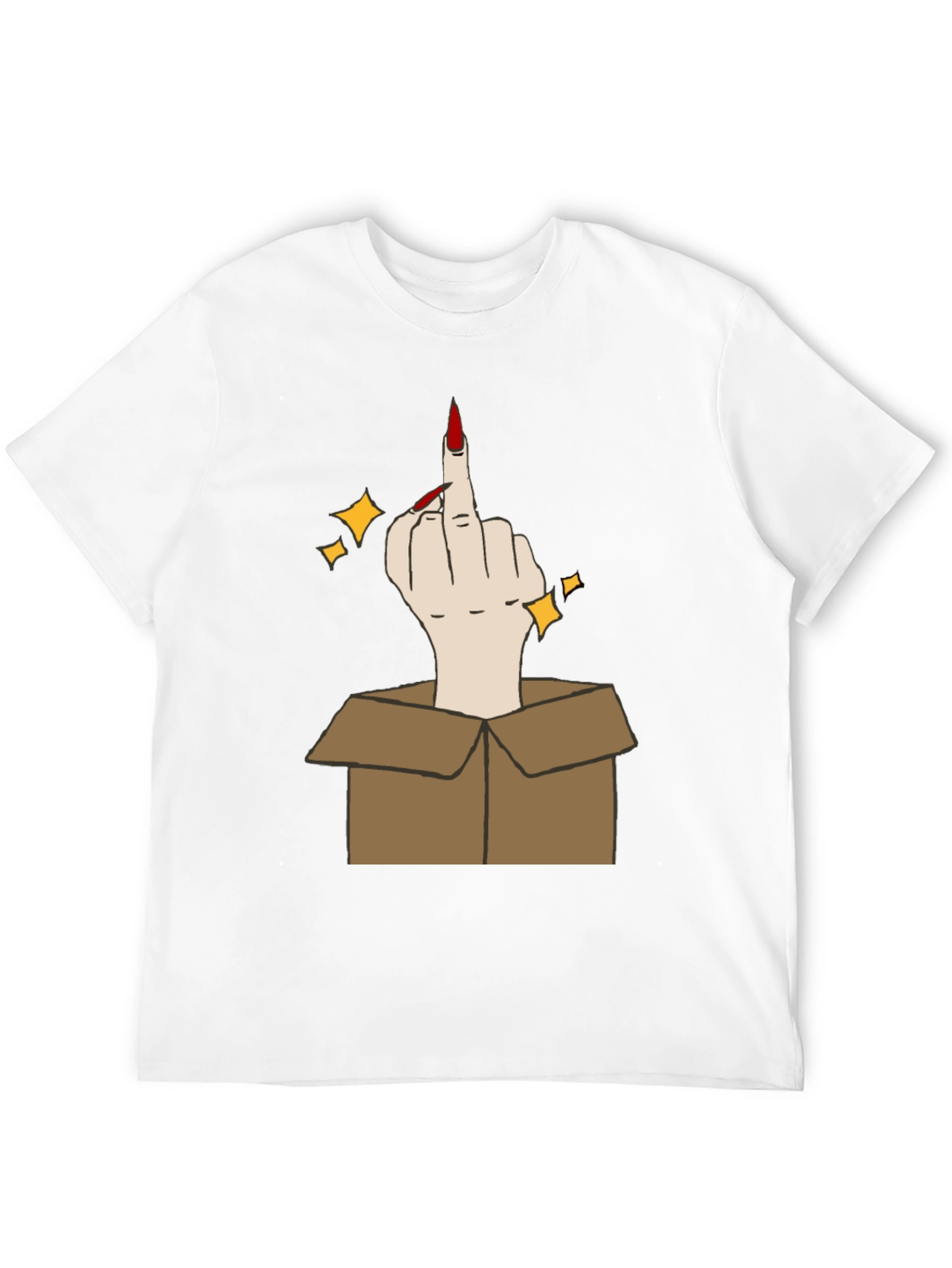 Black Middle Finger in a Box Graphic Tee view 12