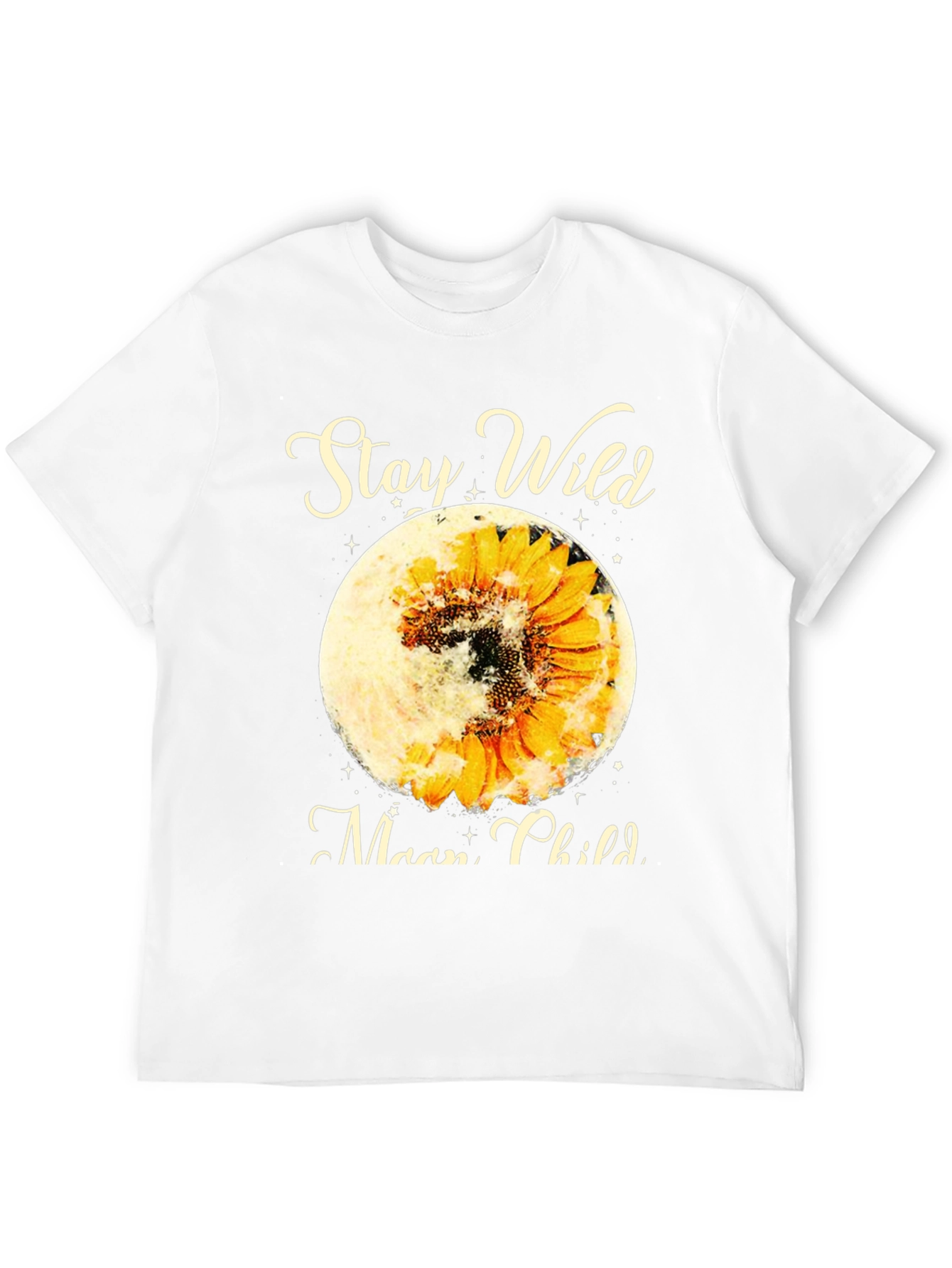Black Stay Wild Moon Child Sunflower Graphic Tee view 12