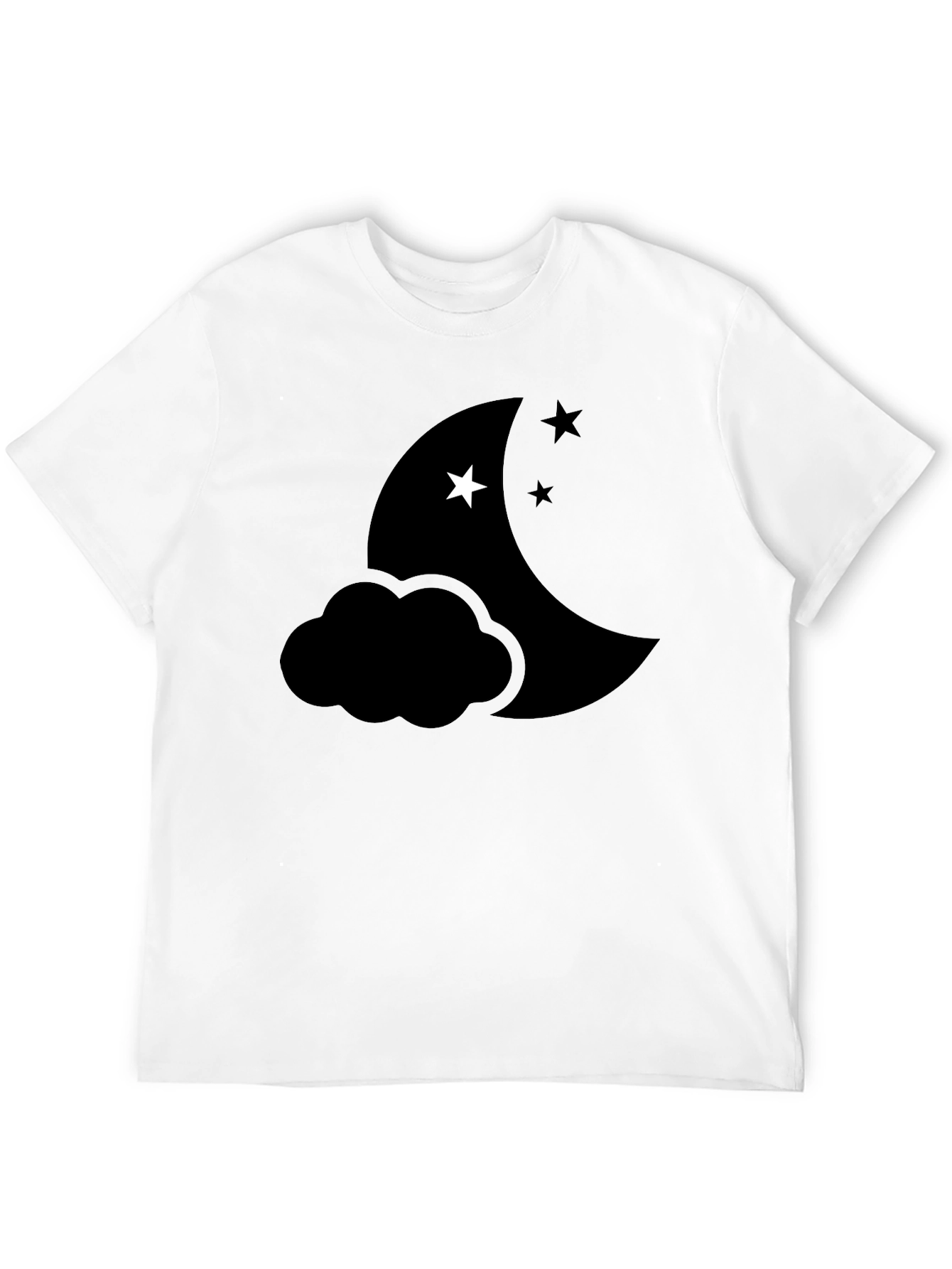 Night Sky Graphic Tee - Crescent Moon & Star Design - 12