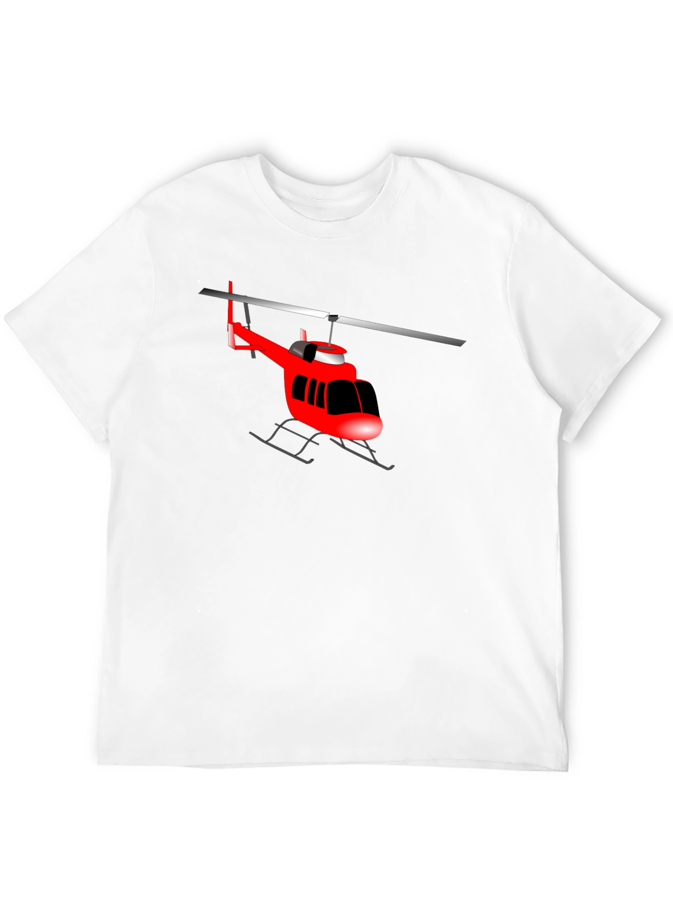 Black Red Helicopter Graphic T-Shirt - Casual Style view 12